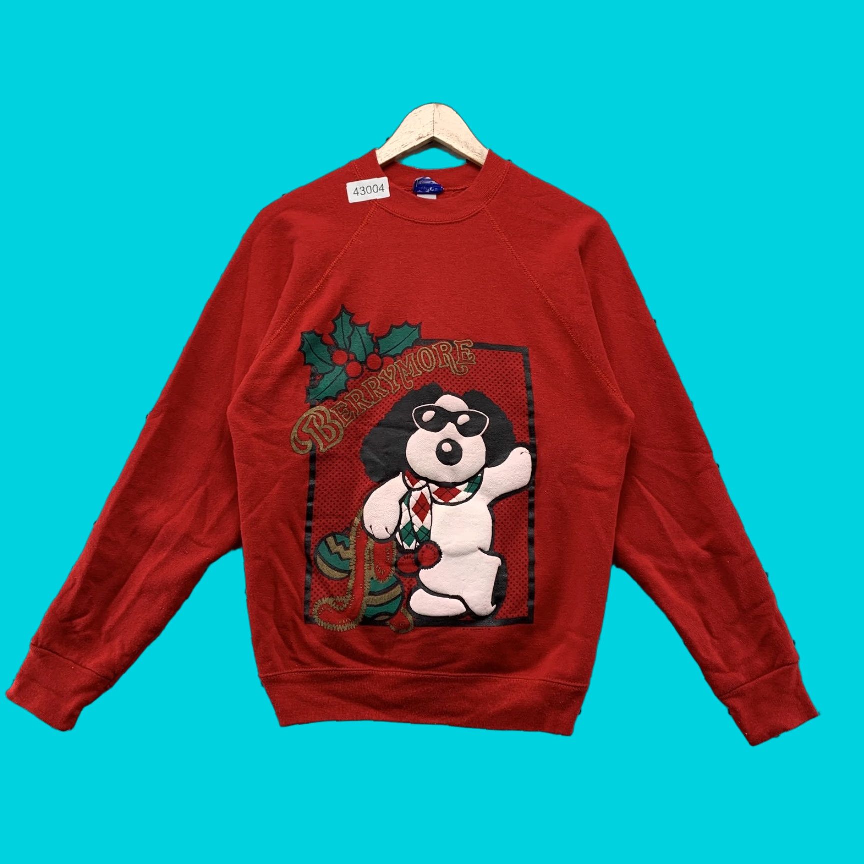 Tultex VINTAGE Tultex Berrymore Christmas Dog Crewneck Sweatshirt Mens Medium Red 90s Santa Graphic Cotton Blend USA Men M Red Christmas Mens" Size US M / EU 48-50 / 2 - 1 Thumbnail