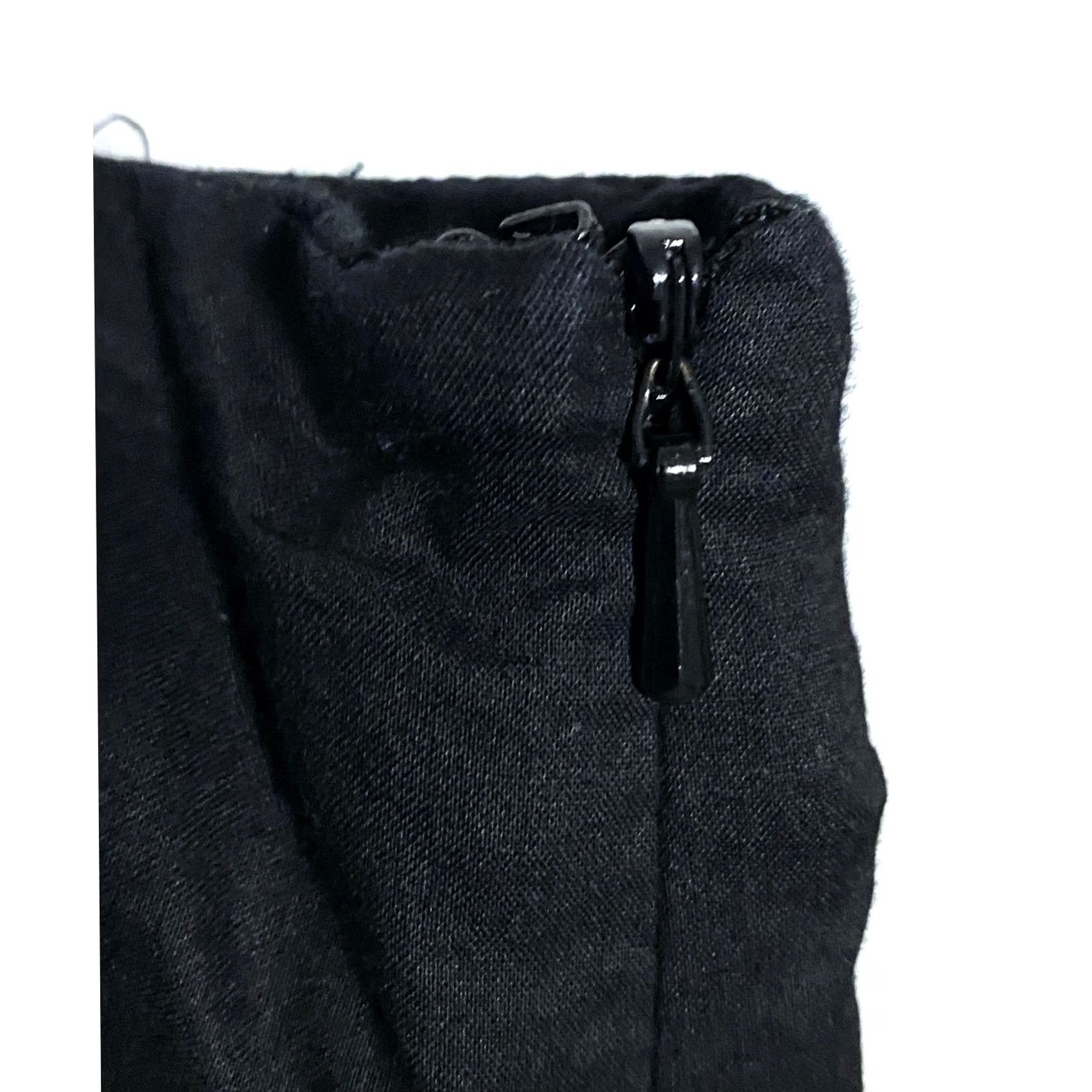 Vintage New York & Company Black Skirt 12 Pleated Panels A-Line Short Regular 12 Womens Workwear Boho Chic Fall Spring Summer Winter Closeout Size 34" / US 12 / IT 48 - 4 Thumbnail