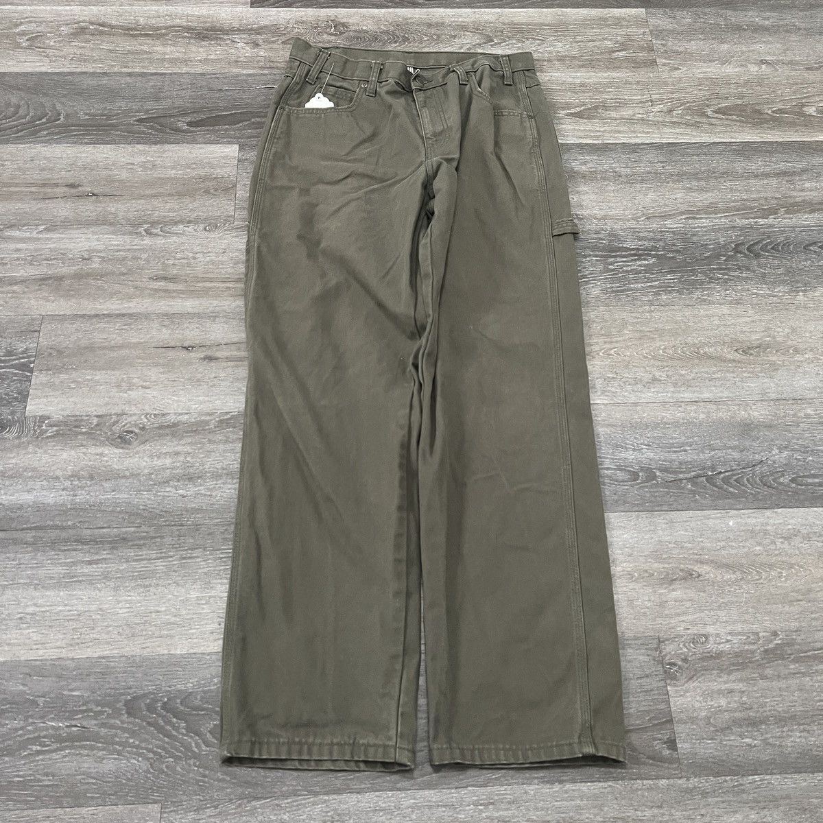 Dickies Essential Vintage 90s Dickies Olive green wide leg carpenter Size US 33 - 2 Thumbnail