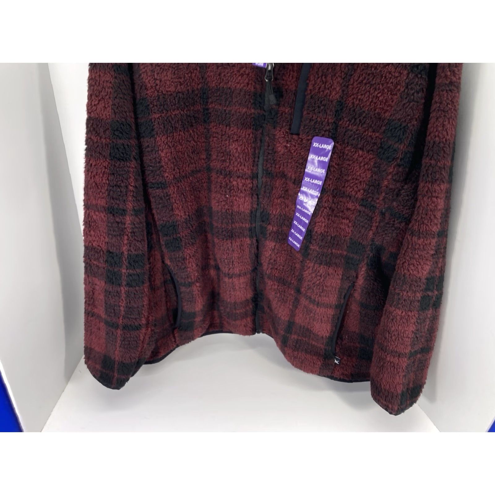 Eddie Bauer Eddie Bauer Sherpa Fleece Jacket Women 2XL Red Plaid Full Zip Mock Neck NWT Size XXL / US 16-18 / IT 52-54 - 3 Thumbnail