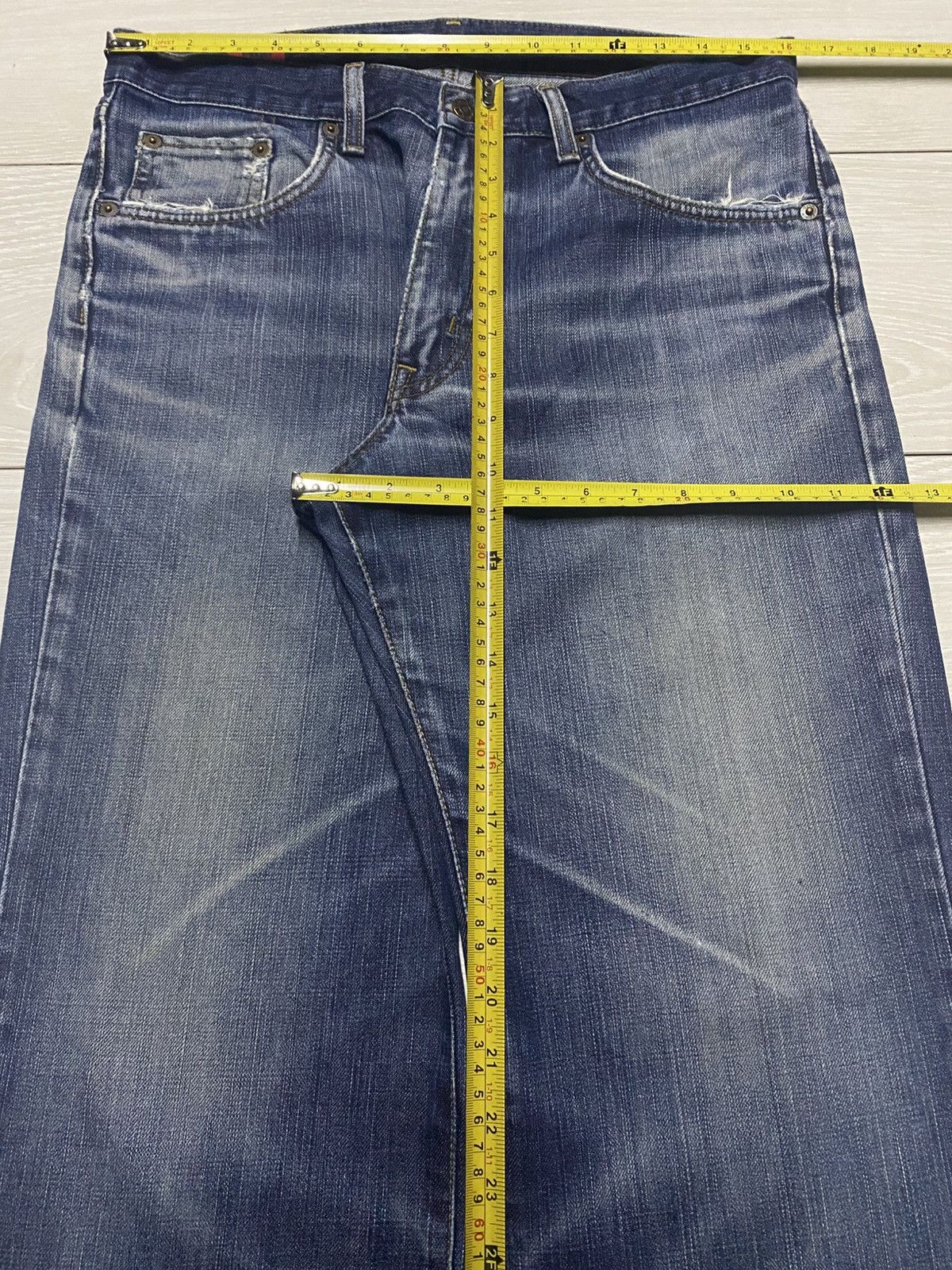 Edwin Vintage Edwin 503 Faded Mud Wash Distressed Loose Jeans Size US 32 / EU 48 - 12 Thumbnail