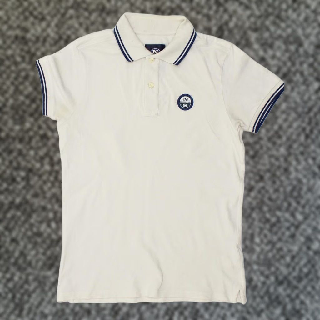 Vintage NORTH SAILS Mens Polo Shirt White Cotton Small Size US S / EU 44-46 / 1 - 1 Thumbnail