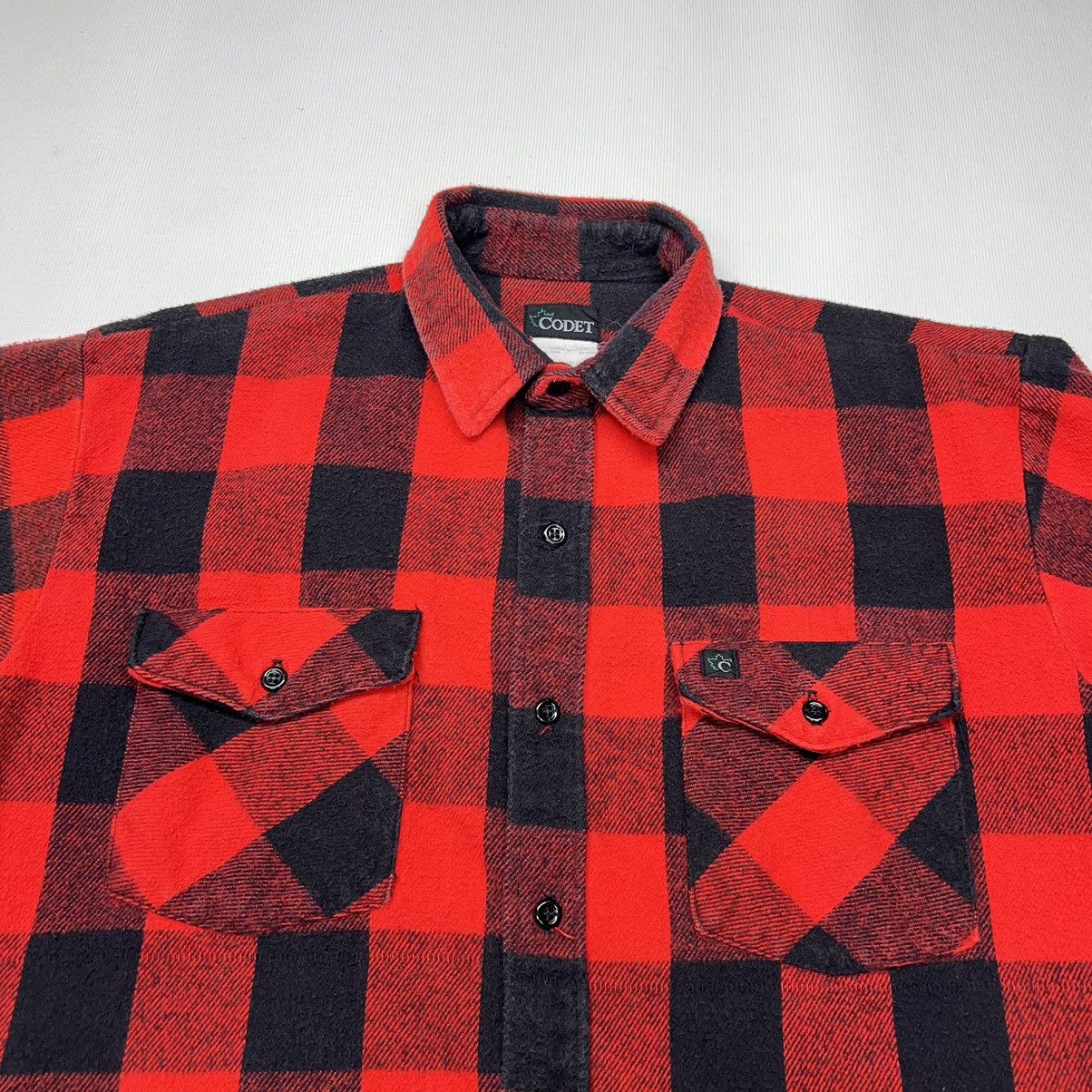 Vintage VTG Codet Flannel Shirt Red Plaid Buffalo Button Up Pocket Size US L / EU 52-54 / 3 - 3 Thumbnail