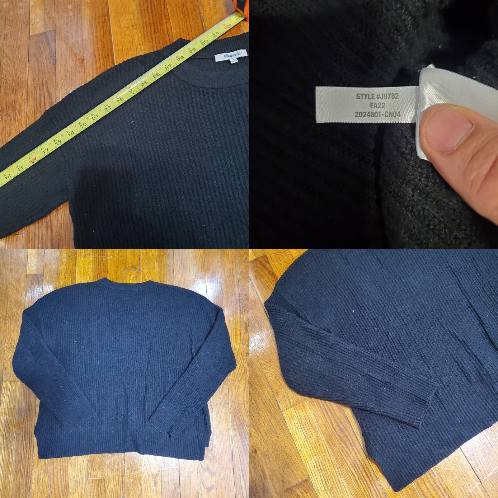 Madewell Madewell Patch Pocket Pullover Sweater Black Cotton Blend Medium J8782 Size M / US 6-8 / IT 42-44 - 8 Thumbnail