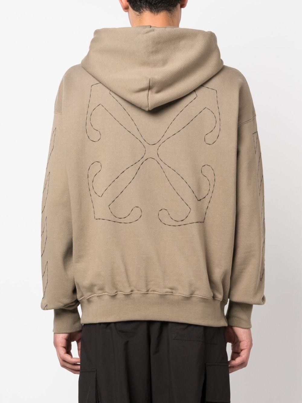 Off-White o1gr1nt0425 Off Stitch Skate Hoodie in Beige Size US XL / EU 56 / 4 - 3 Thumbnail