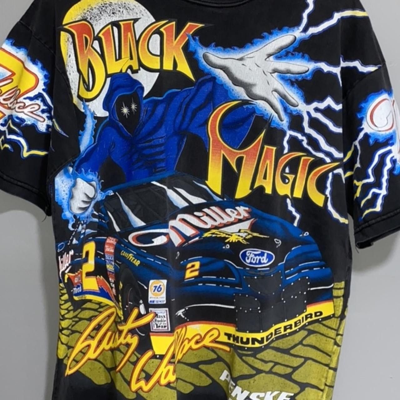 Vintage Rusty Wallace “Black Magic” lightning nascar tee Size US L / EU 52-54 / 3 - 3 Thumbnail