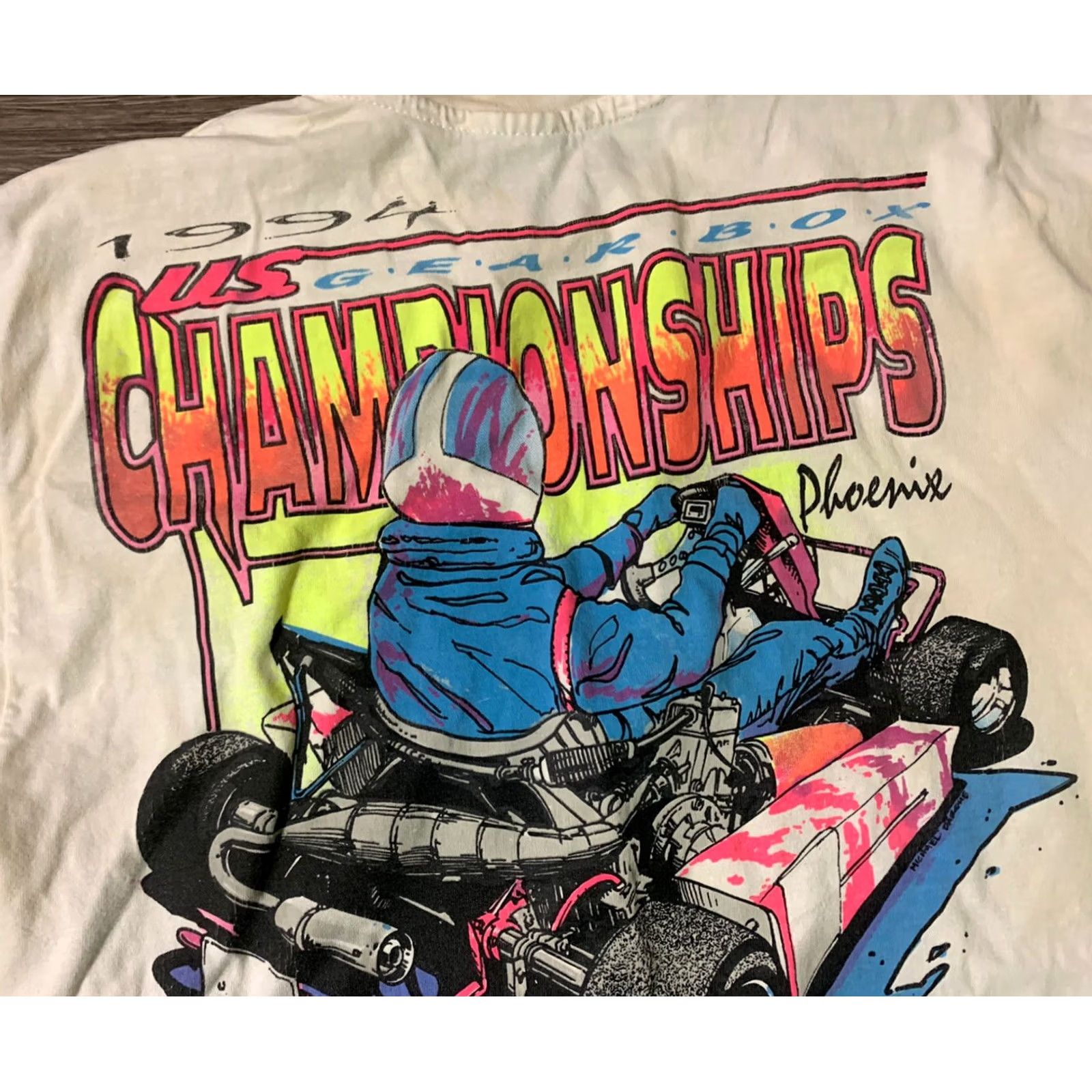 Hanes US Gear Box Racing Championships Vintage Mens Large Extra Large XL T Shirt Size US L / EU 52-54 / 3 - 3 Thumbnail