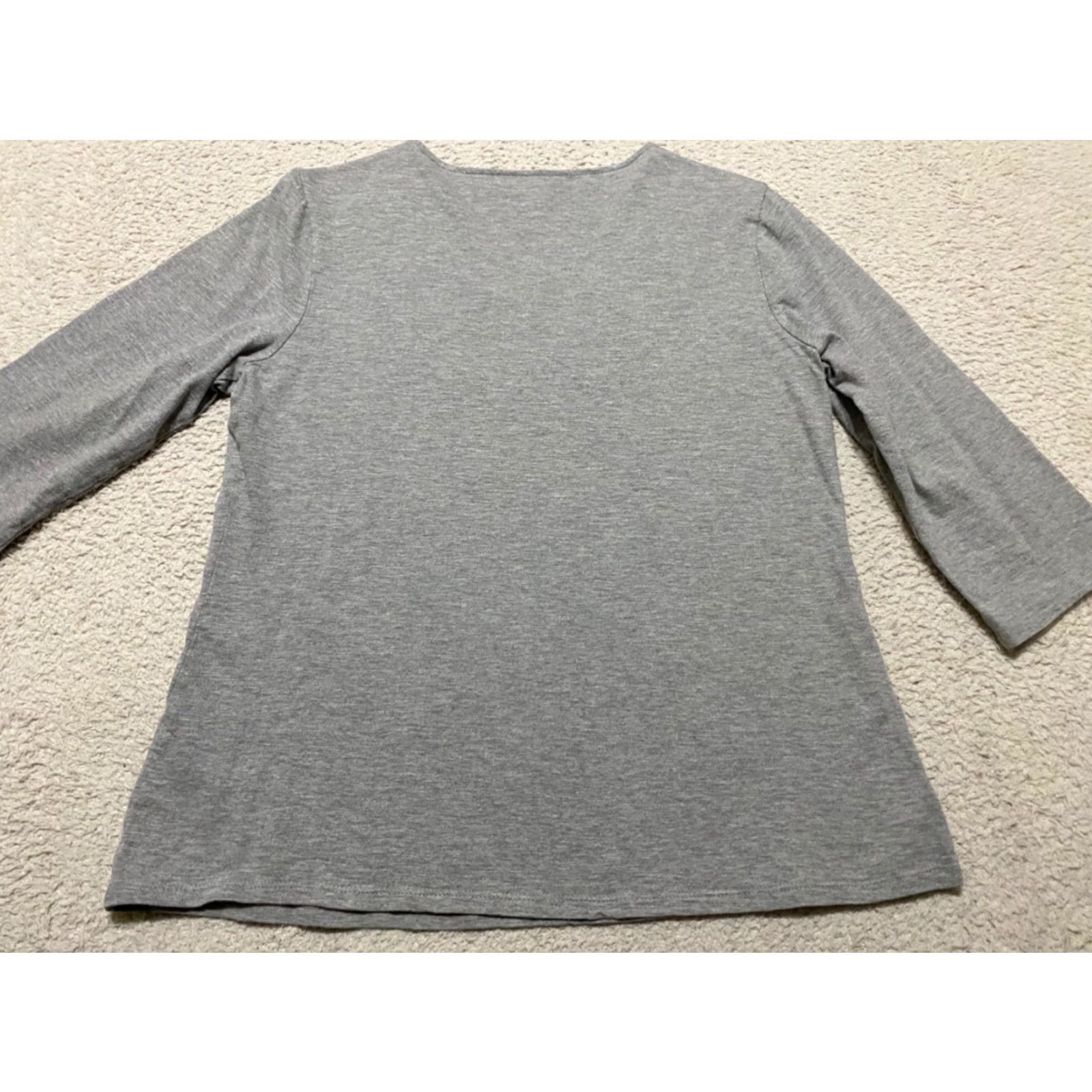 Coldwater Creek Coldwater Creek Shirt Gray Sequin 3/4 Sleeve Cotton Womens M Adult? Size M / US 6-8 / IT 42-44 - 6 Thumbnail