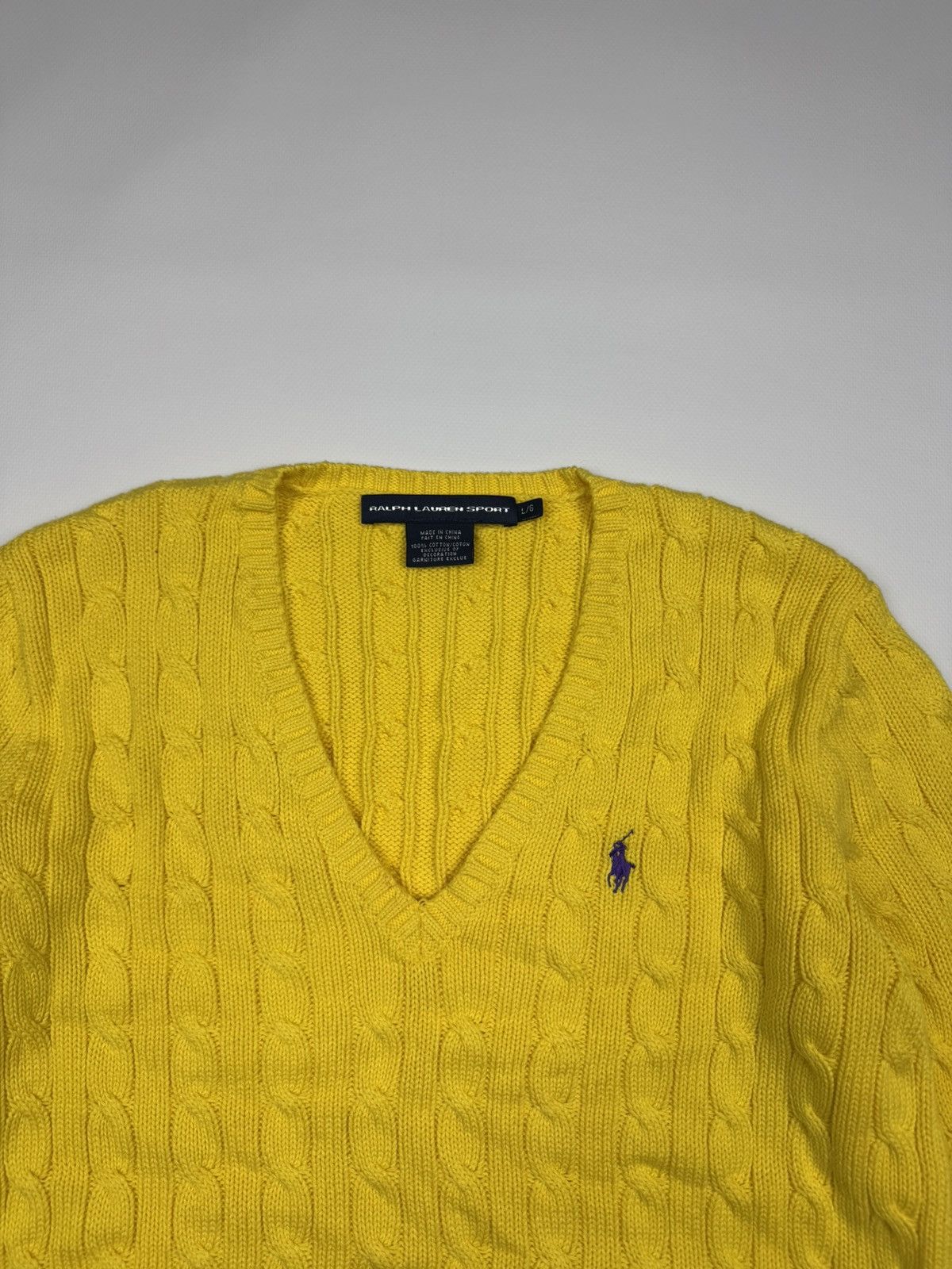 Polo Ralph Lauren Vintage Polo Ralph Lauren Woman Chanky Knit V-neck Sweater Size L / US 10 / IT 46 - 2 Thumbnail