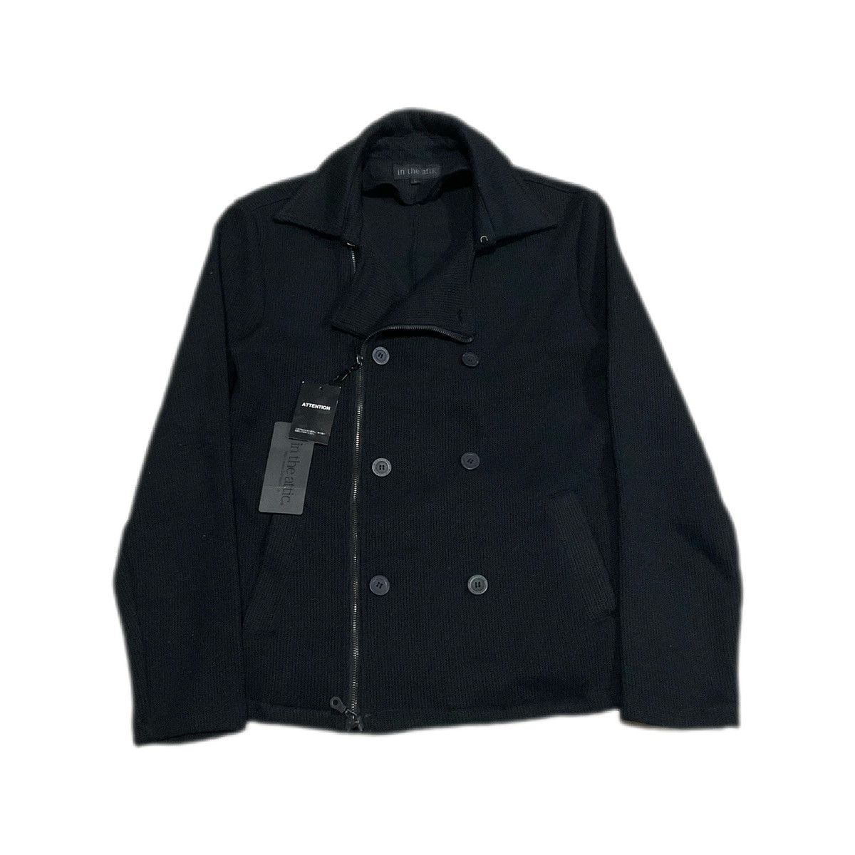 14th Addiction × If Six Was Nine × Japanese Brand 🔥Y2K Archived In The Attic Double Collar Jacket Ribbed Knit Size US L / EU 52-54 / 3 - 1 Thumbnail