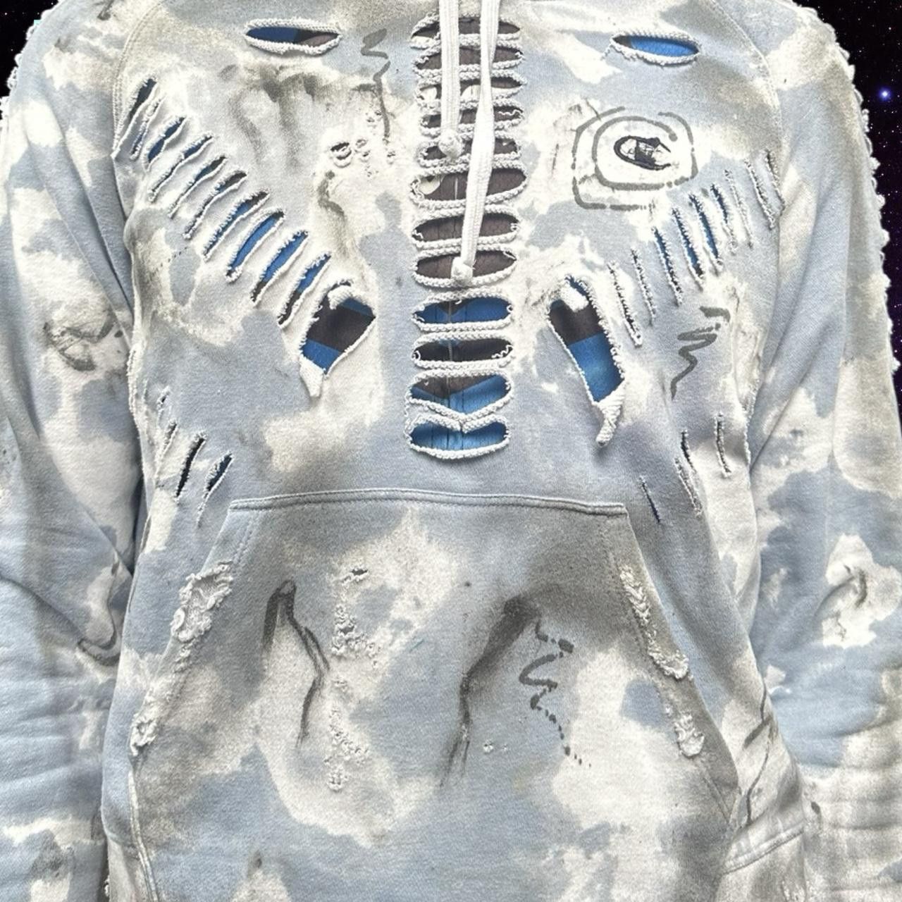 Champion Champion 'Sky' Powder Blue/White Tie Dye Hoodie - XL Size XL / US 12-14 / IT 48-50 - 7 Thumbnail