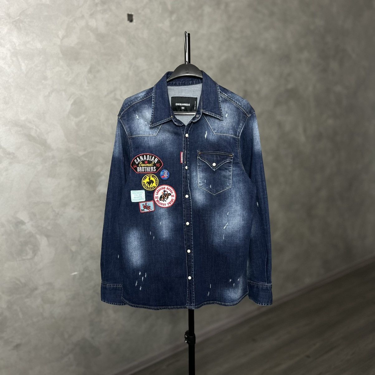 Dsquared2 Dsquared2 Distresses Western Denim Shirt With Patches Size US M / EU 48-50 / 2 - 1 Thumbnail