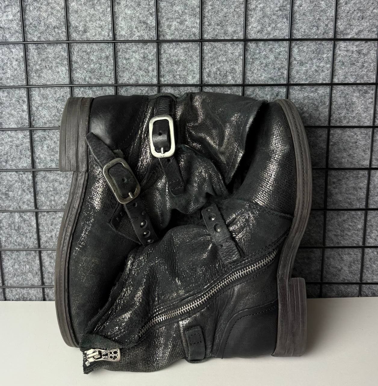 Japanese Brand A.S.98 Airstep Ankle Biker Boots Gliter Size US 8 / IT 38 - 4 Thumbnail