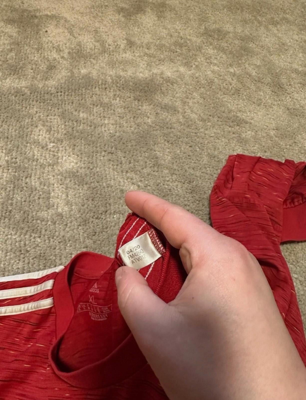 Adidas Adidas 2020-21 Manchester United Home Long Sleeve Jersey Size US XL / EU 56 / 4 - 7 Thumbnail