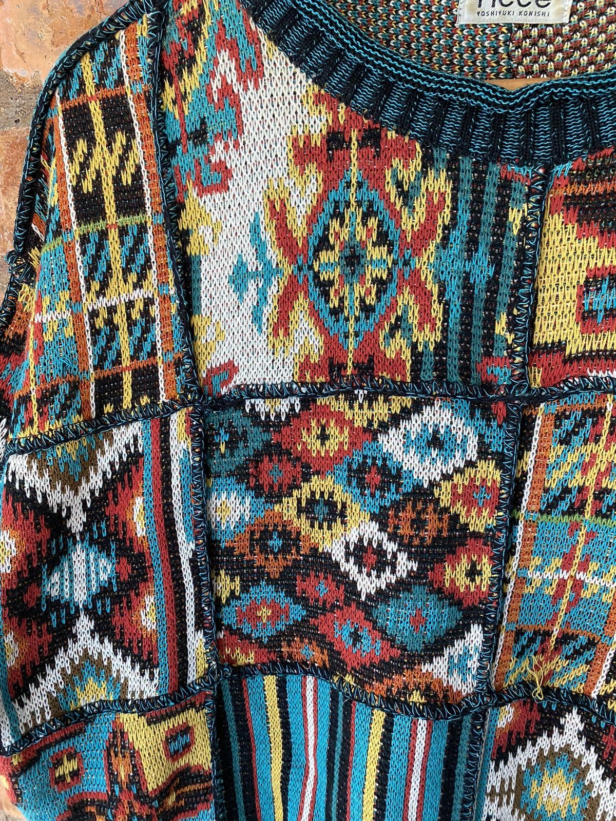 Yoshiyuki Konishi 1980sYoshiyuki Konishi FICCE iconic patchwork knit Size US L / EU 52-54 / 3 - 6 Thumbnail