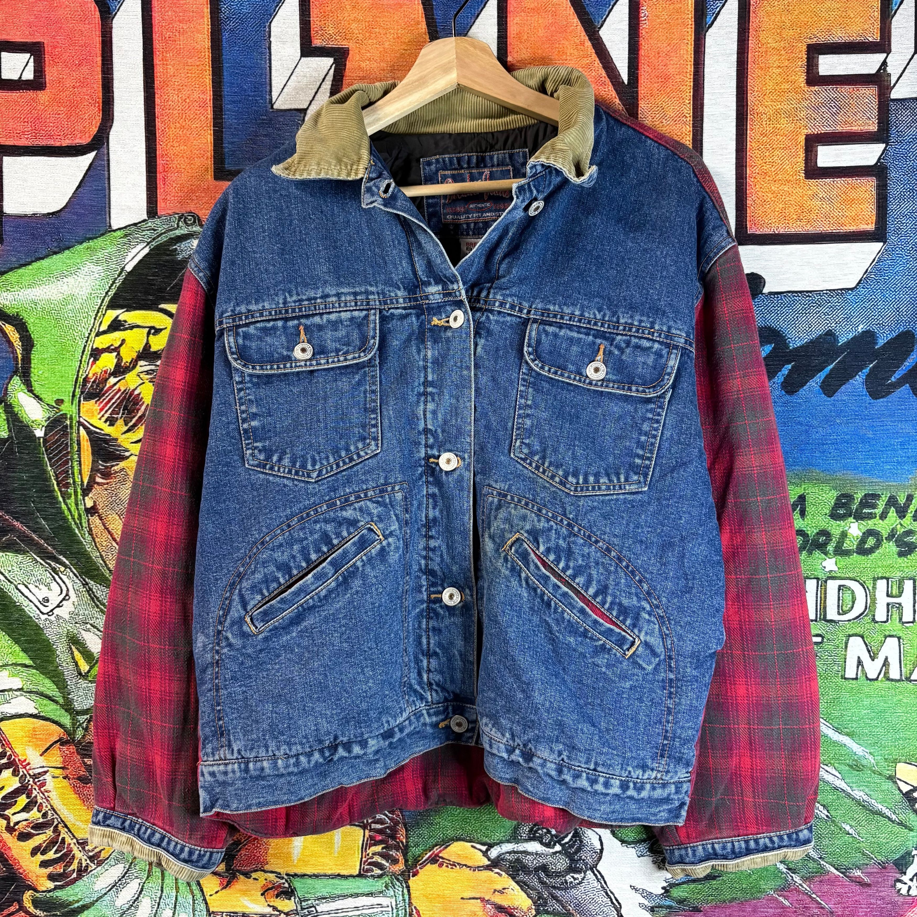 Vintage Vintage 80s Breaker Blue Jeans Denim Flannel Jacket Size M Size US M / EU 48-50 / 2 - 1 Thumbnail