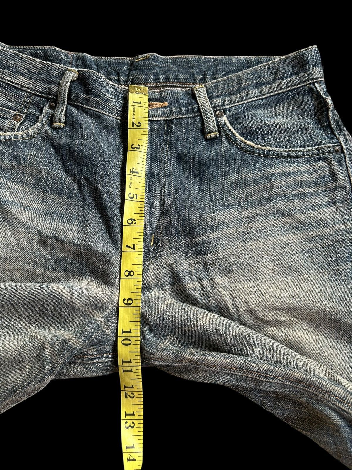 Japanese Brand × Kapital × Vintage Rusty Edwin Selvedge Distressed Short Denim jeans Size US 31 - 16 Thumbnail
