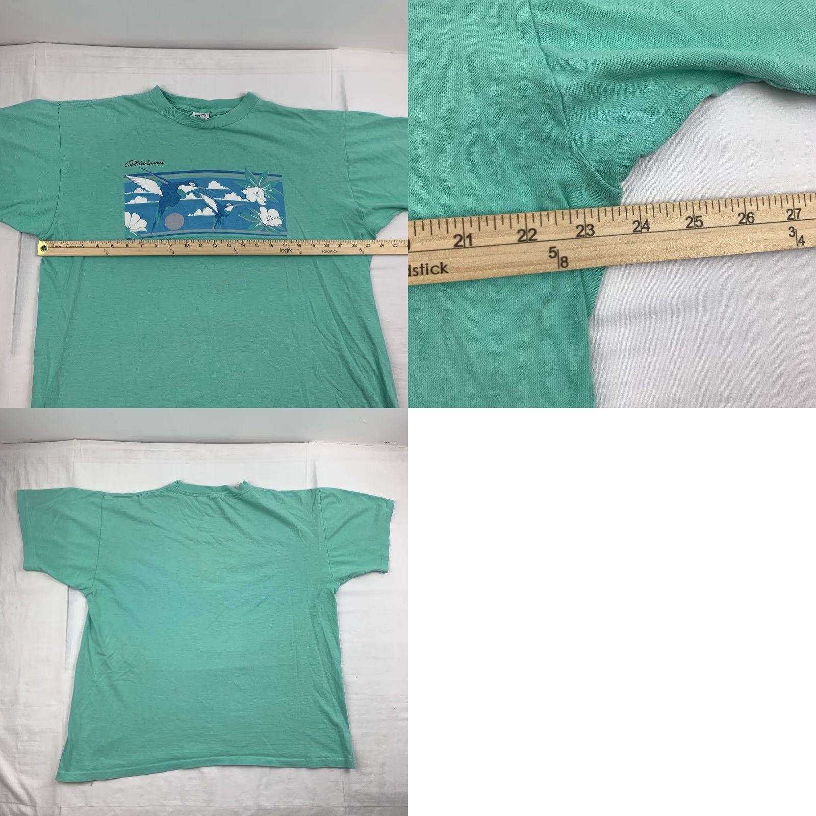Anvil Vintage Anvil Oklahoma T-Shirt Adult XL Blue 90s Animals Nature Crew Neck Short Sleeve Mens Size US XL / EU 56 / 4 - 8 Thumbnail