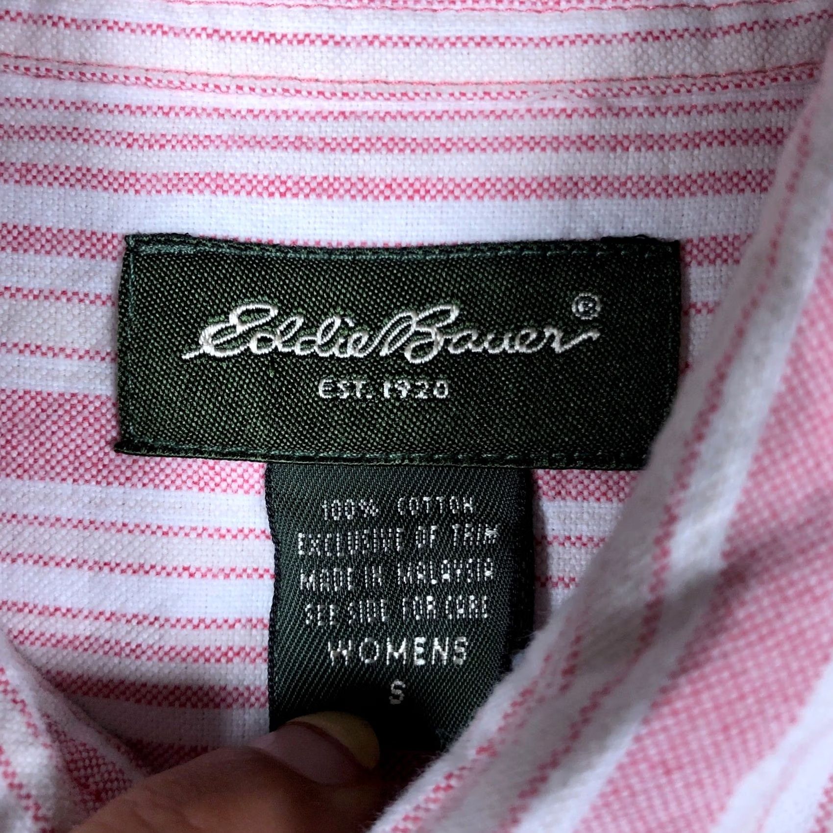 Eddie Bauer Eddie Bauer Womens Shirt Pink White Striped Collared Button Down Small Shirt Size S / US 4 / IT 40 - 6 Thumbnail