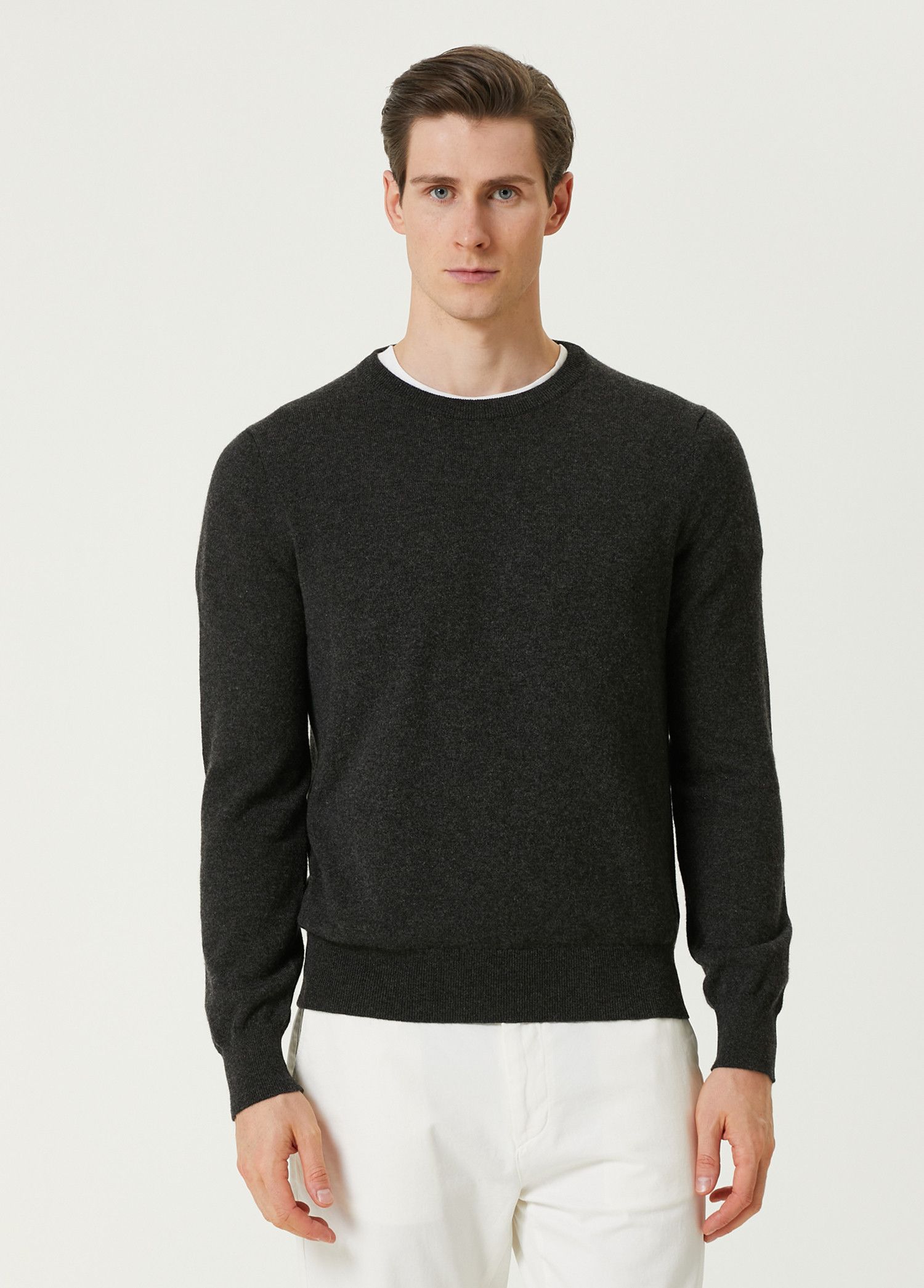 The Row THE ROW Benji dark gray cashmere crewneck sweater XL q Size US XL / EU 56 / 4 - 1 Thumbnail