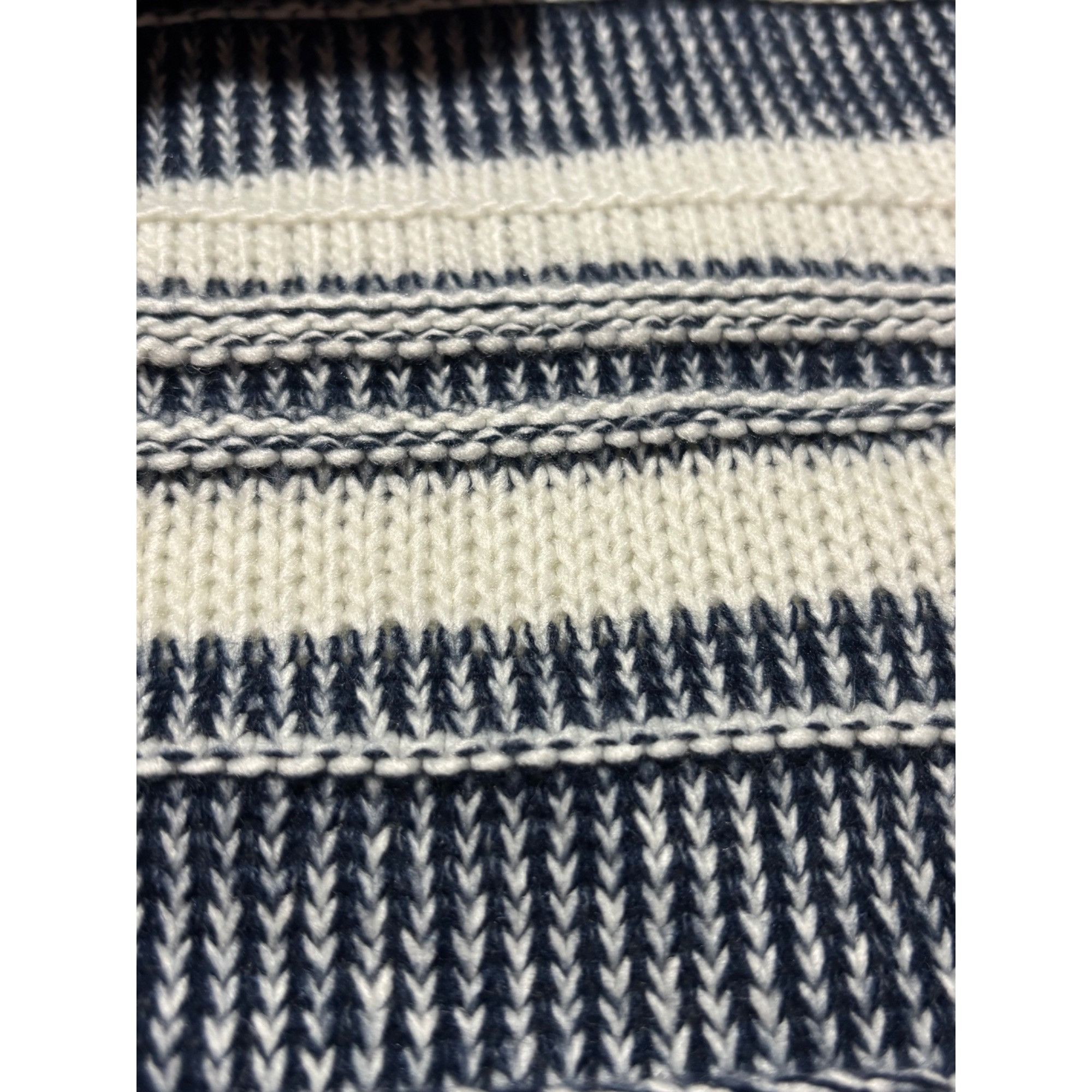 Other Striped Fringe Women Cowl Neck Poncho Navy Cream OS Cottagec Size ONE SIZE - 6 Thumbnail