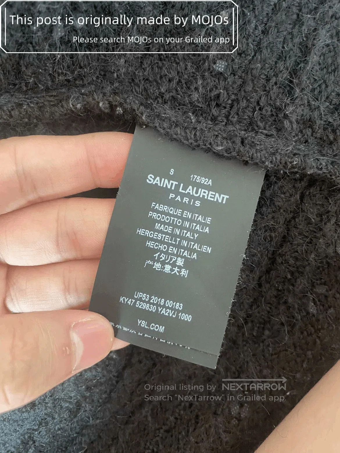 Saint Laurent Paris Sz S Saint Laurent Paris 18AW Knitwear Hoodie Cardigan mojo Size US S / EU 44-46 / 1 - 3 Thumbnail