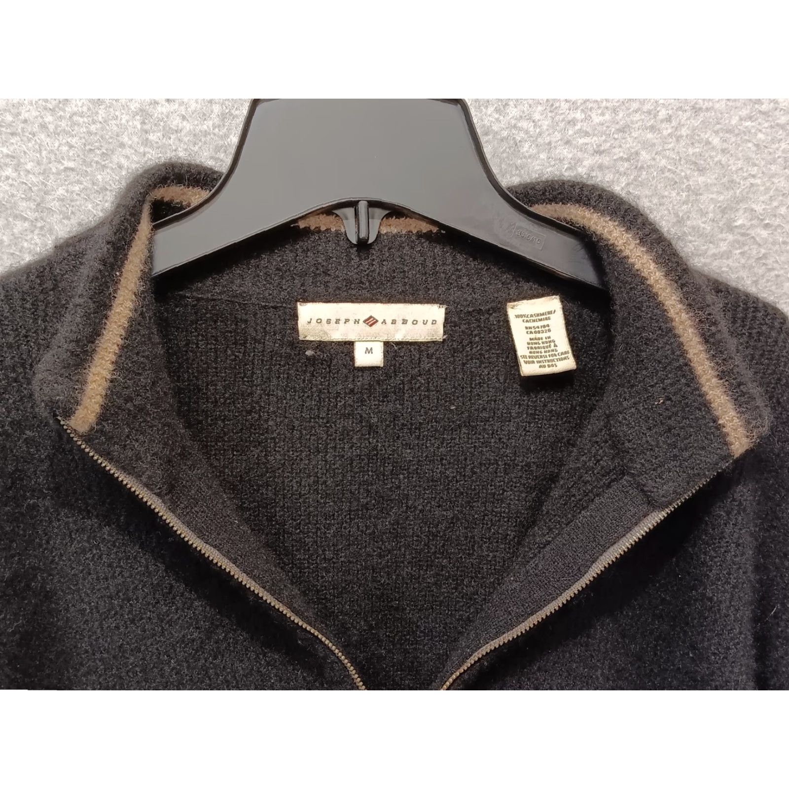 Joseph Abboud Joseph Abboud Sweater Men Black 100% Cashmere 1/4 Zip High Neck Long Sleeve - M Pullover Knit Zipper Accent Size US M / EU 48-50 / 2 - 7 Thumbnail