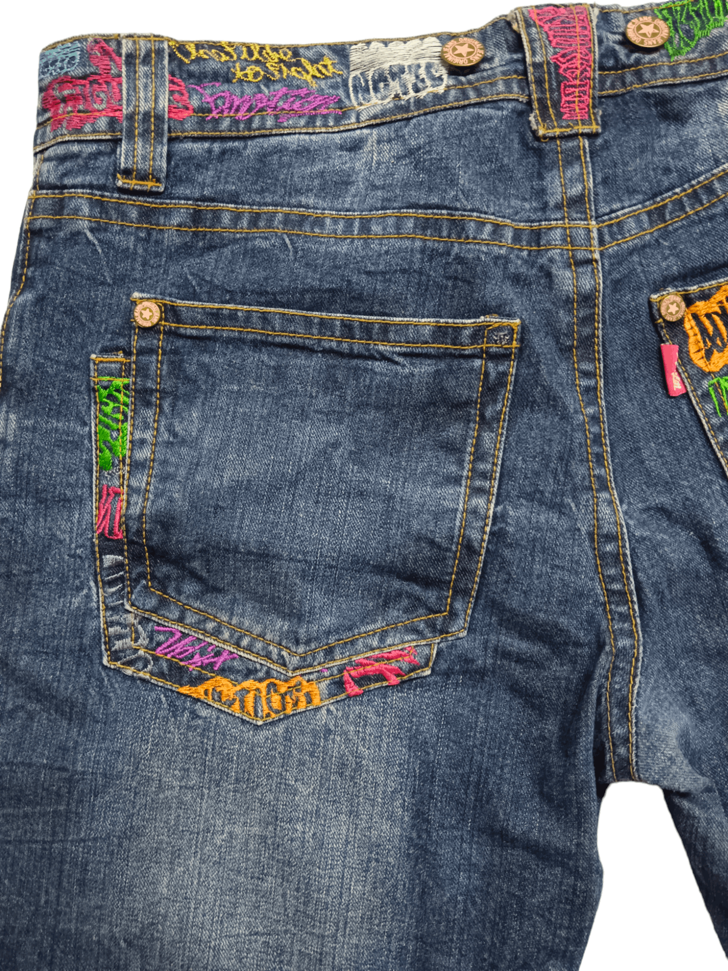 Japanese Brand Original Jeans By Emotion Embroidery Denim Size US 34 / EU 50 - 6 Thumbnail