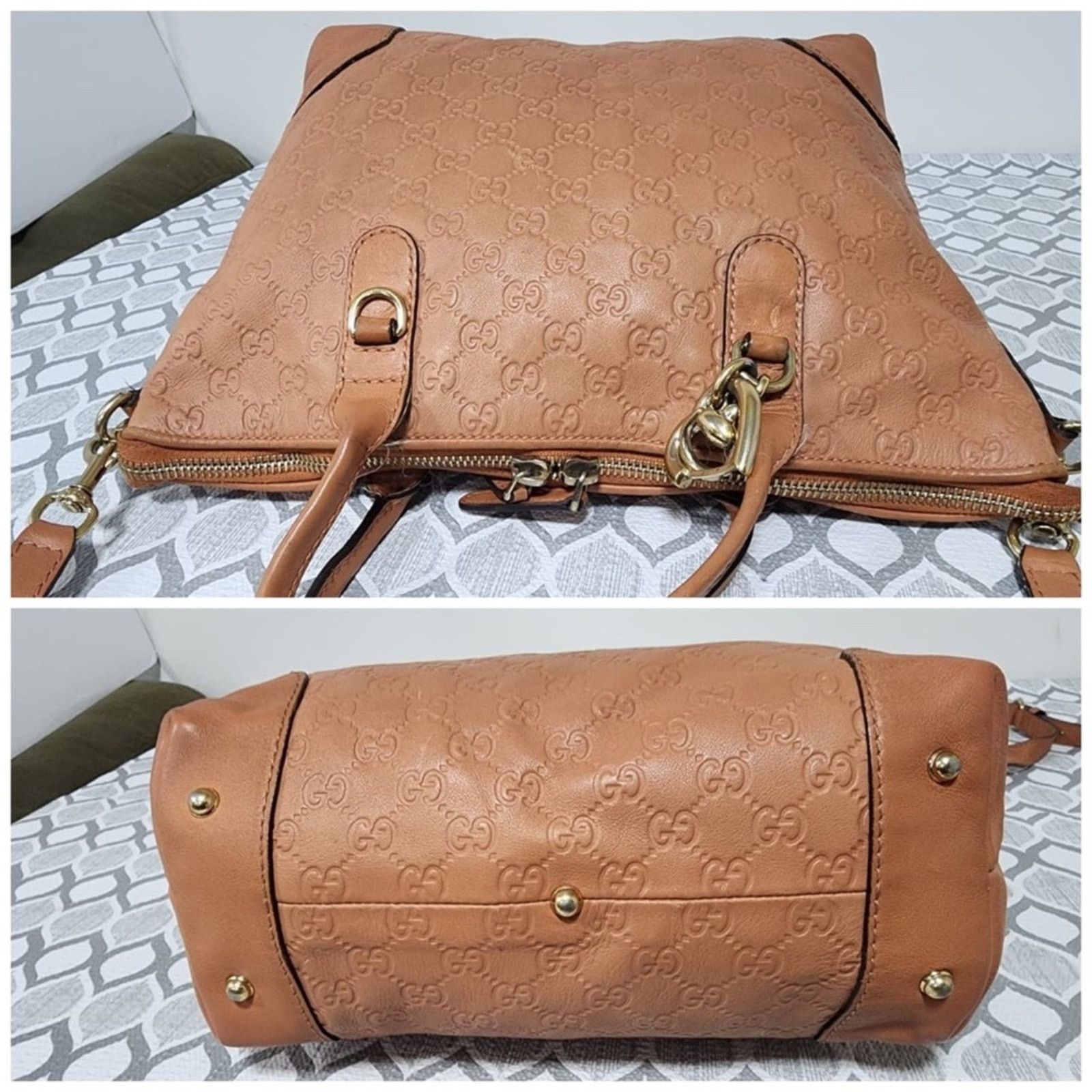 Gucci GUCCI Guccissima L Heart Bit Charm Top Handle Satchel Bag Pe Size ONE SIZE - 8 Thumbnail