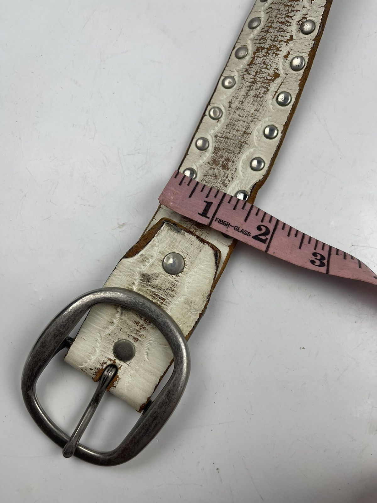 Japanese Brand × Seditionaries distressed studded leather belt tc25 Size 34 - 5 Thumbnail