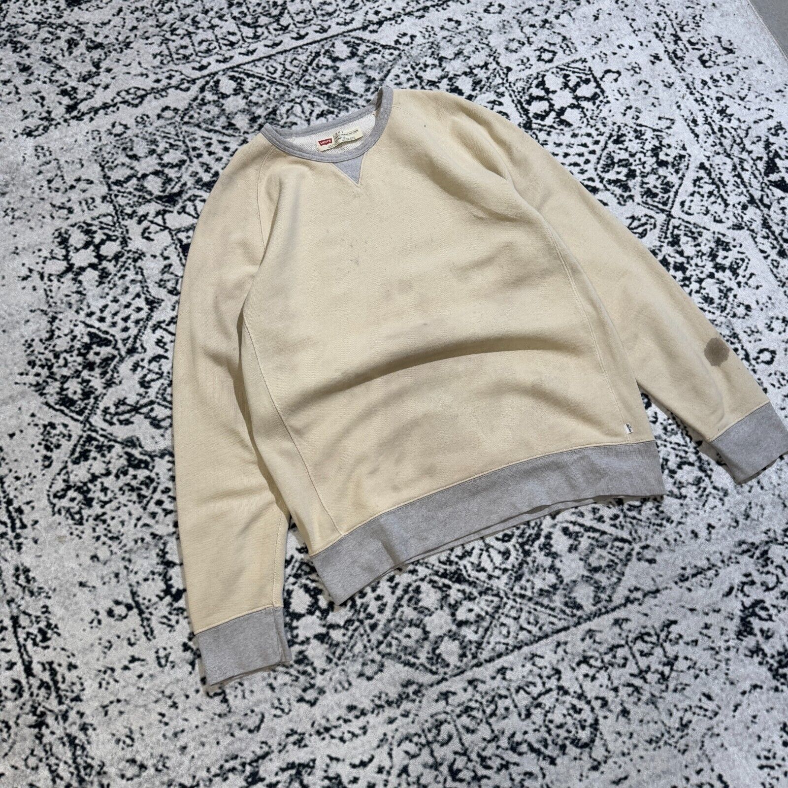 Levi's × Vintage Vintage Levis Unisex Beige Cotton Crewneck Size XL Y2K S Size US XL / EU 56 / 4 - 3 Thumbnail