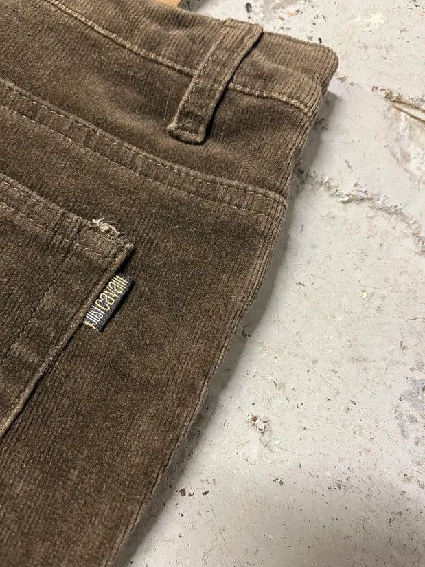 Just Cavalli × Vintage 1990s Cavalli Overprint Brown Velvet Pants Size US 32 / EU 48 - 5 Thumbnail