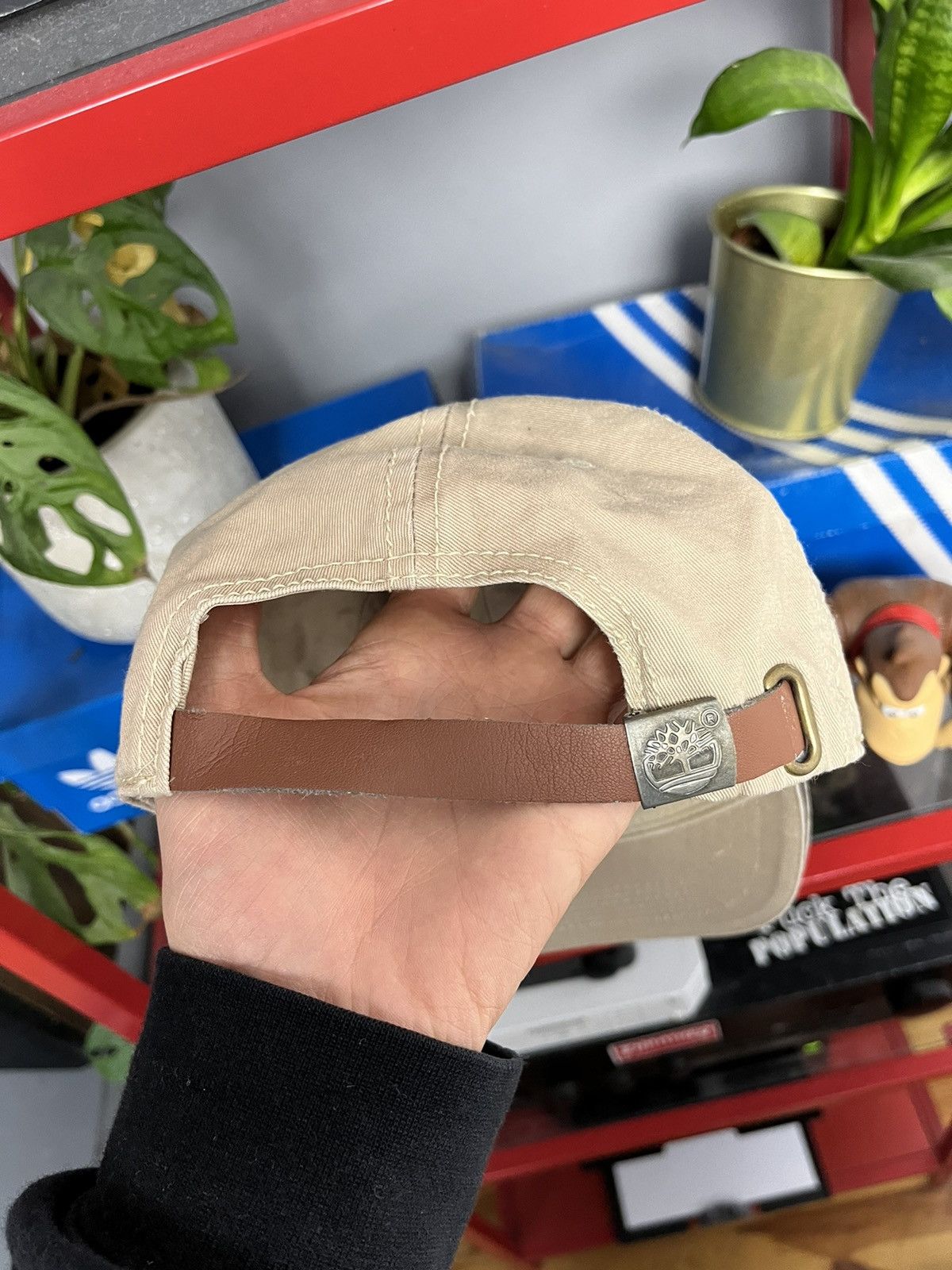 Timberland × Vintage Vintage 90s Timberland distressed leather tab logo hat Size ONE SIZE - 4 Thumbnail