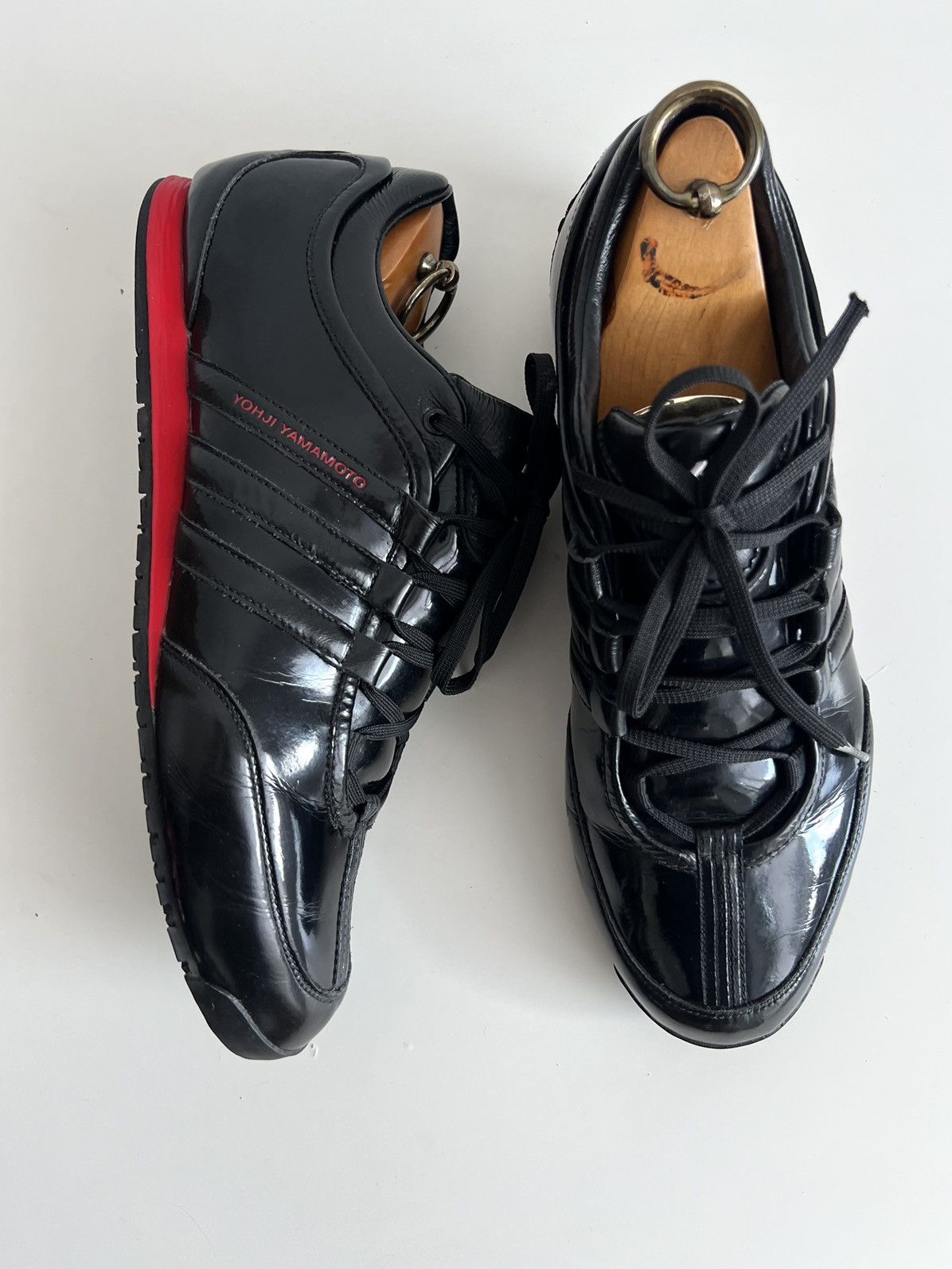 Y-3 🔥F/W08 Y-3 Yohji Yamamoto x Adidas Boxing Patent Sneakers Size US 10.5 / EU 43-44 - 10 Thumbnail