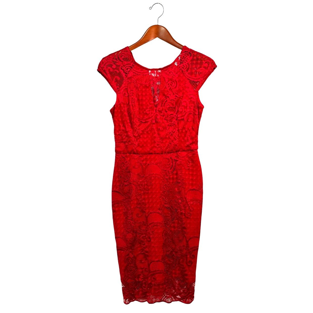 Guess Size 4 | GUESS Women’s Lace Cap Sleeve Sheath Pencil Dress Size S / US 4 / IT 40 - 2 Thumbnail