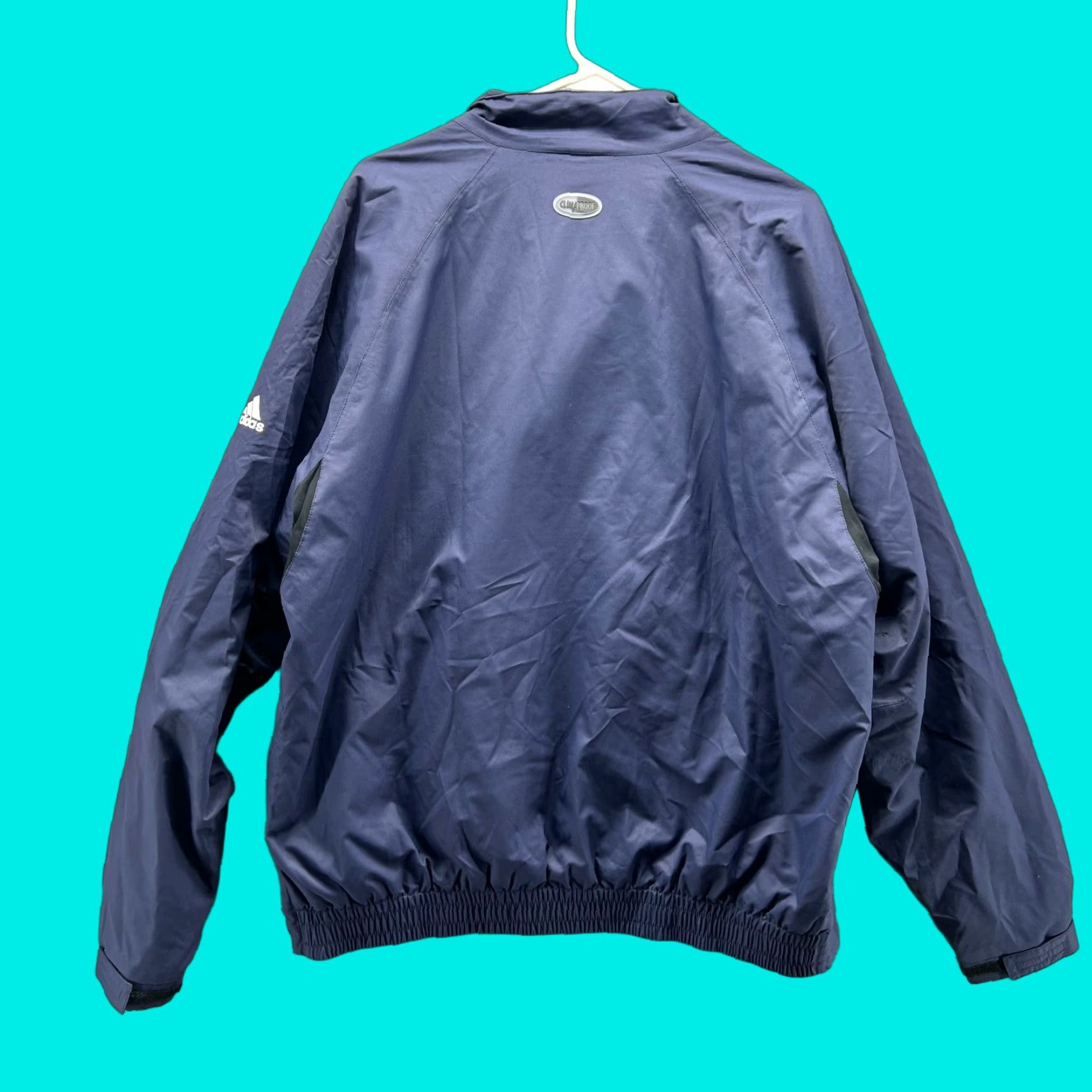 Adidas Adidas Jacket Men Large Blue Bomber Anorak Polyester Half Zip Clima Proof Vtg Size US L / EU 52-54 / 3 - 1 Thumbnail