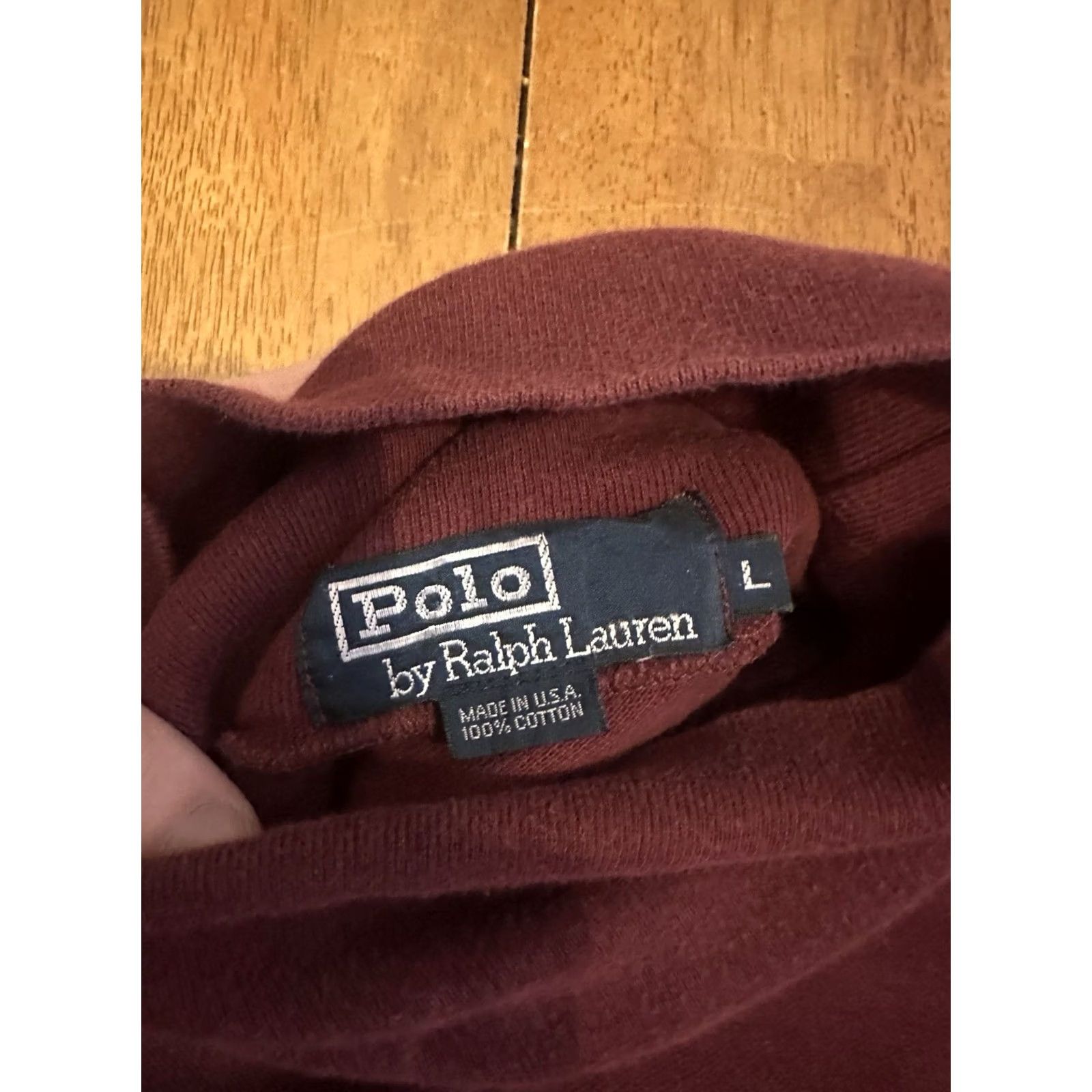 Polo Ralph Lauren VINTAGE Polo Ralph Lauren Shirt Large Maroon Red USA 90s Turtleneck Long Sleeve Mens Size US L / EU 52-54 / 3 - 3 Thumbnail
