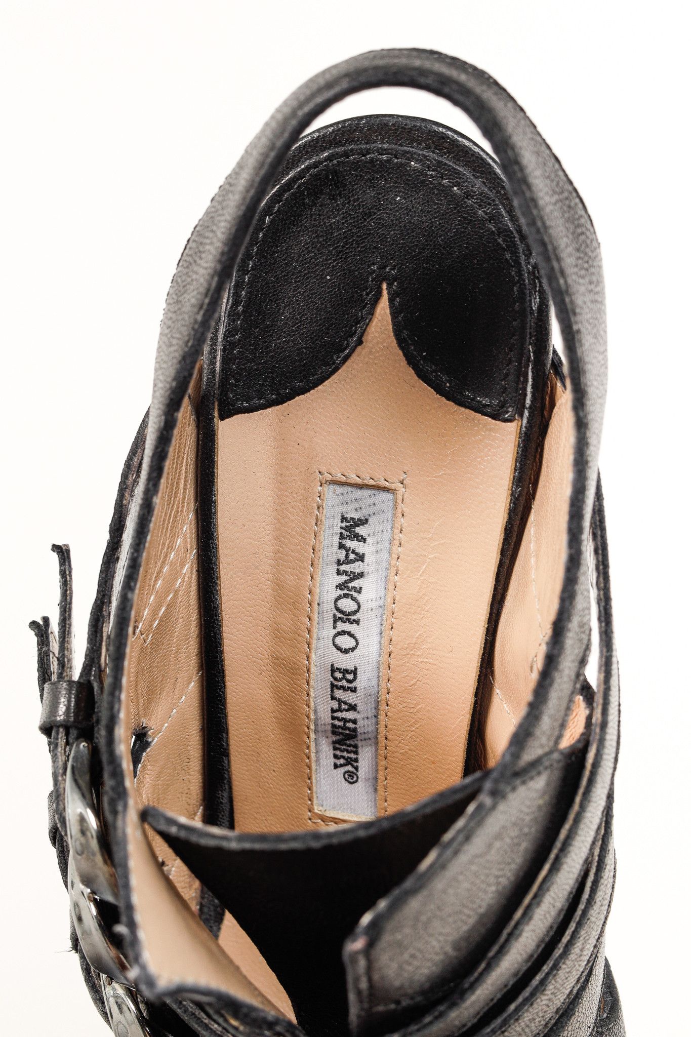 Manolo Blahnik Manolo Blahnik Black Leather Buckled Gladiator Sandals Size US 8.5 / IT 38.5 - 9 Thumbnail