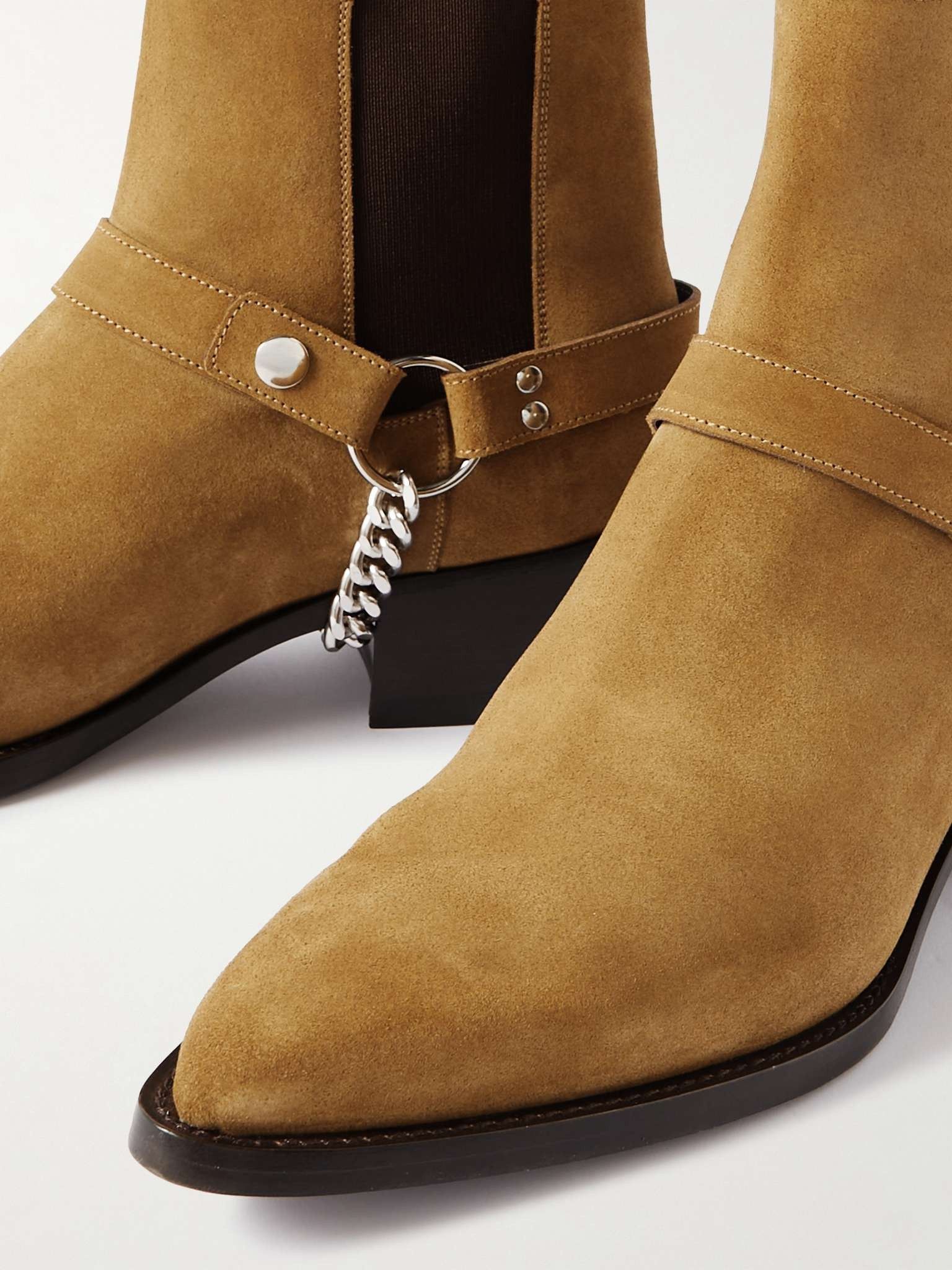 Celine o1bcso1str0625 354703020C Suede Chelsea Boots in Dark Havana Size US 7 / EU 40 - 6 Thumbnail