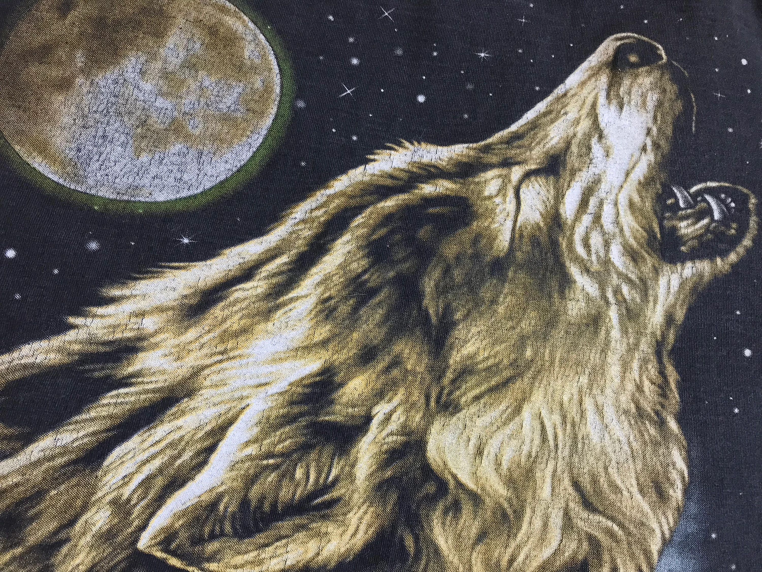 Vintage 90s Wolf Pack T shirt Thunder Tee Double Side Nature Wolfs Size US XL / EU 56 / 4 - 8 Thumbnail