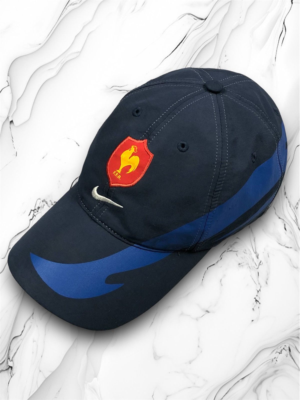 ［vintage］NIKE football cap 90s 00s y2k Vintage Nike Hat Cap Blue Panel Strap Back 90's Y2k Running