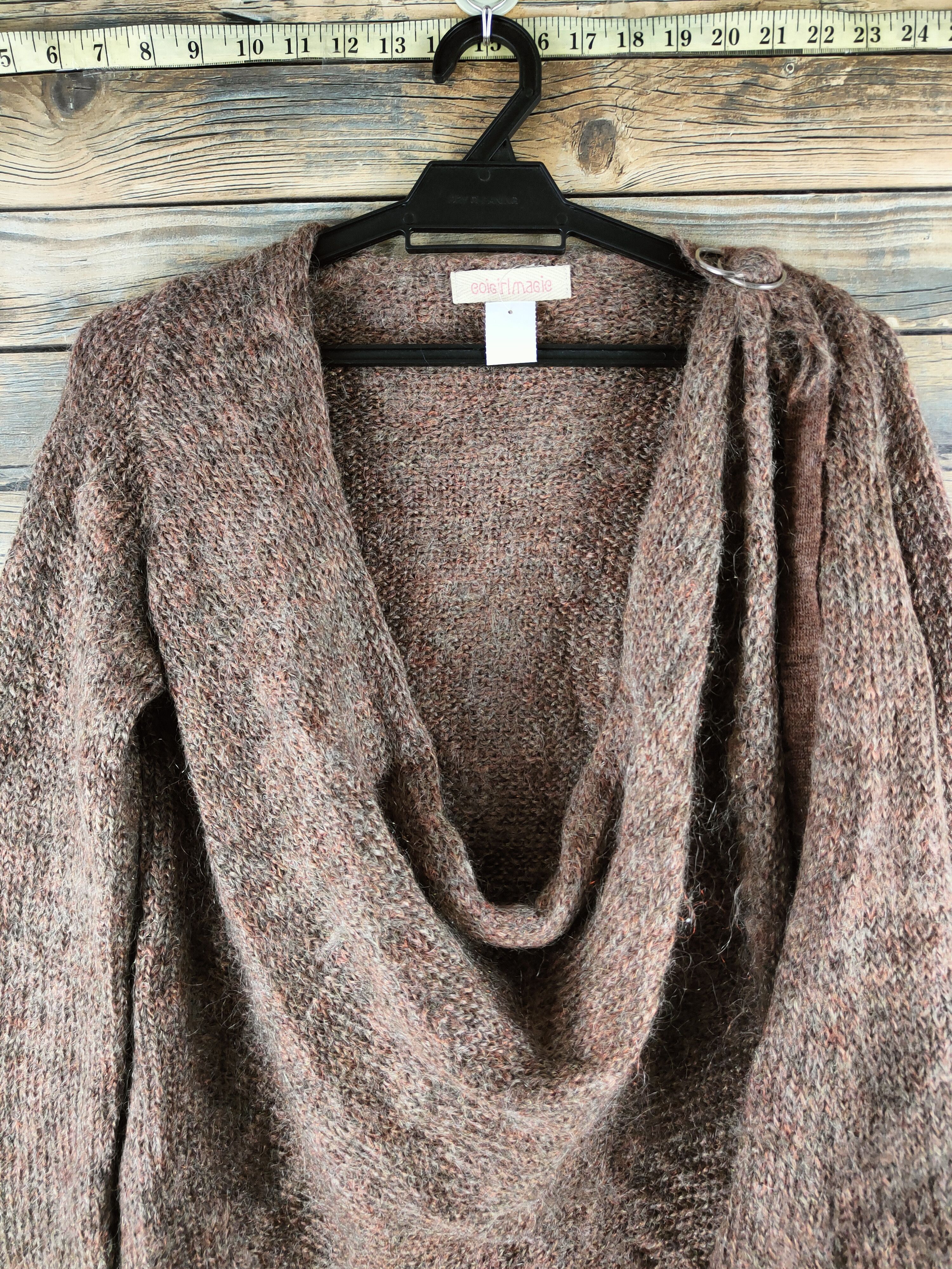 Japanese Brand DL Coigirl Magie Brown Knitwear Cardigans #46-437 Size S / US 4 / IT 40 - 2 Thumbnail
