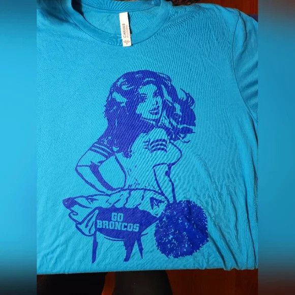 Sports Specialties × Vintage 'GO BRONCOS!' NwOT on Canvas Bella Blue XL T Shirt 👕 Size US XL / EU 56 / 4 - 1 Thumbnail