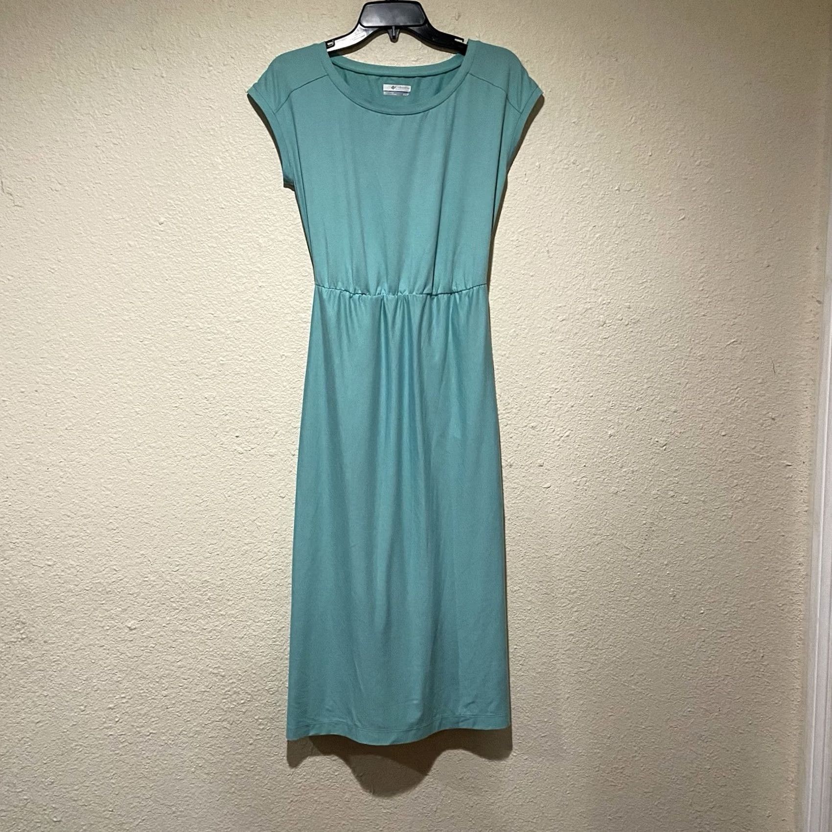 Vintage Columbia Dress Women's Small PFG UPF 50 Midway Bay Midi Dress Blue XS Floral Round Neck Short Sleeve A-Line Sundress Size S / US 4 / IT 40 - 2 Thumbnail