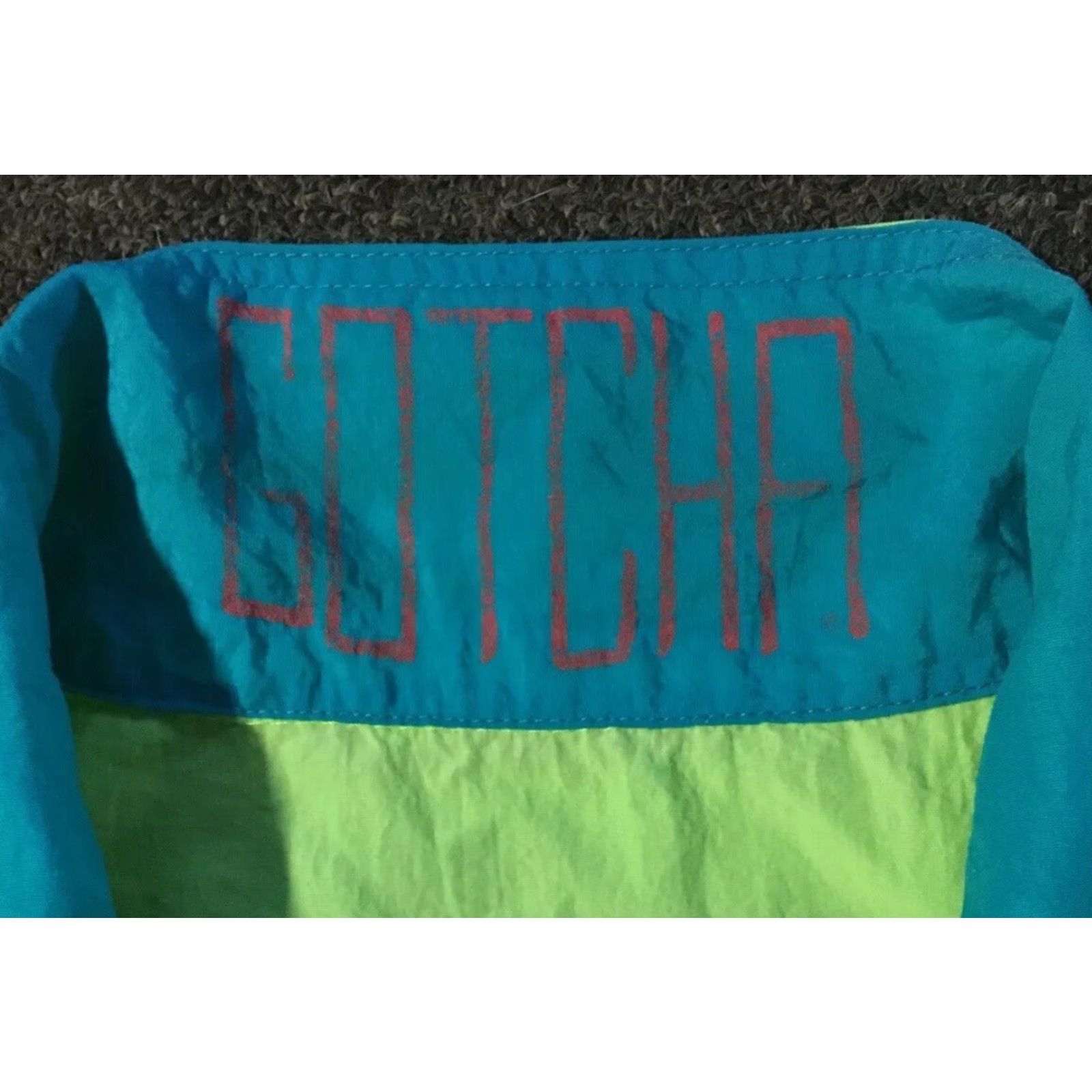 Quiksilver Vtg Gotcha Surf Jacket M L Neon Green Windbreaker Ocean Pacific OP 80s 90s Vintage Mens Jacket Size US M / EU 48-50 / 2 - 3 Thumbnail