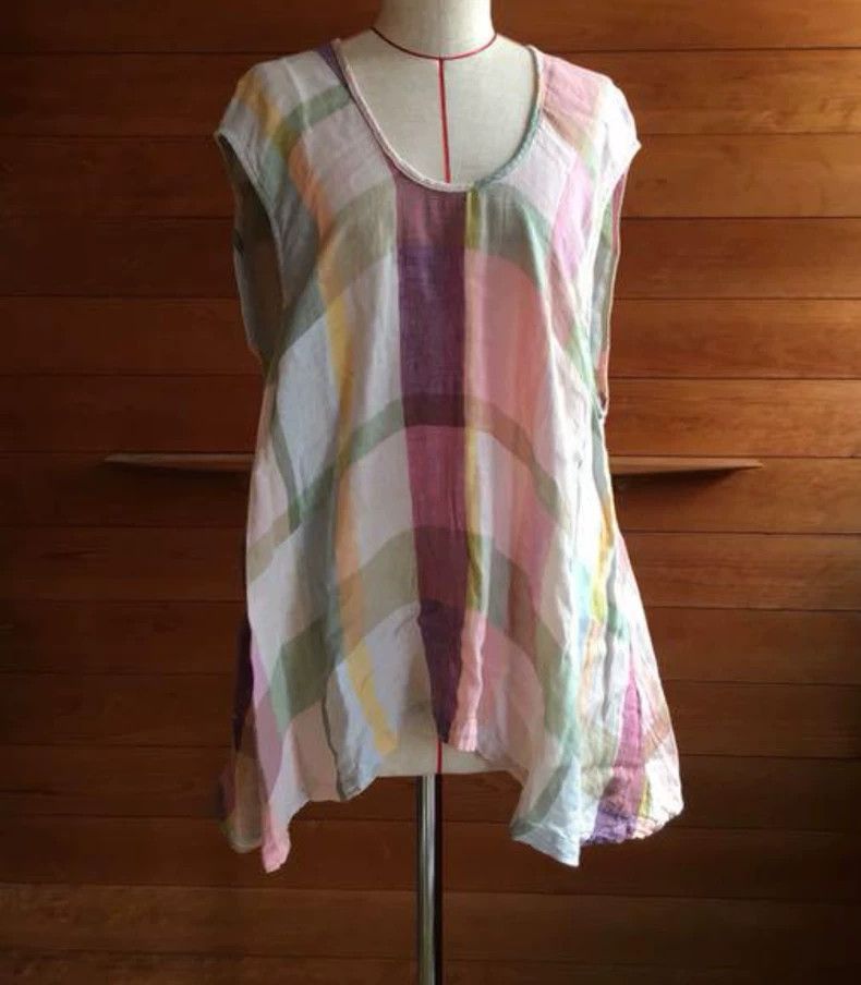 Kapital Kapital Size0 Cotton and linen colour-matched plaid vest Size XS / US 0-2 / IT 36-38 - 1 Thumbnail