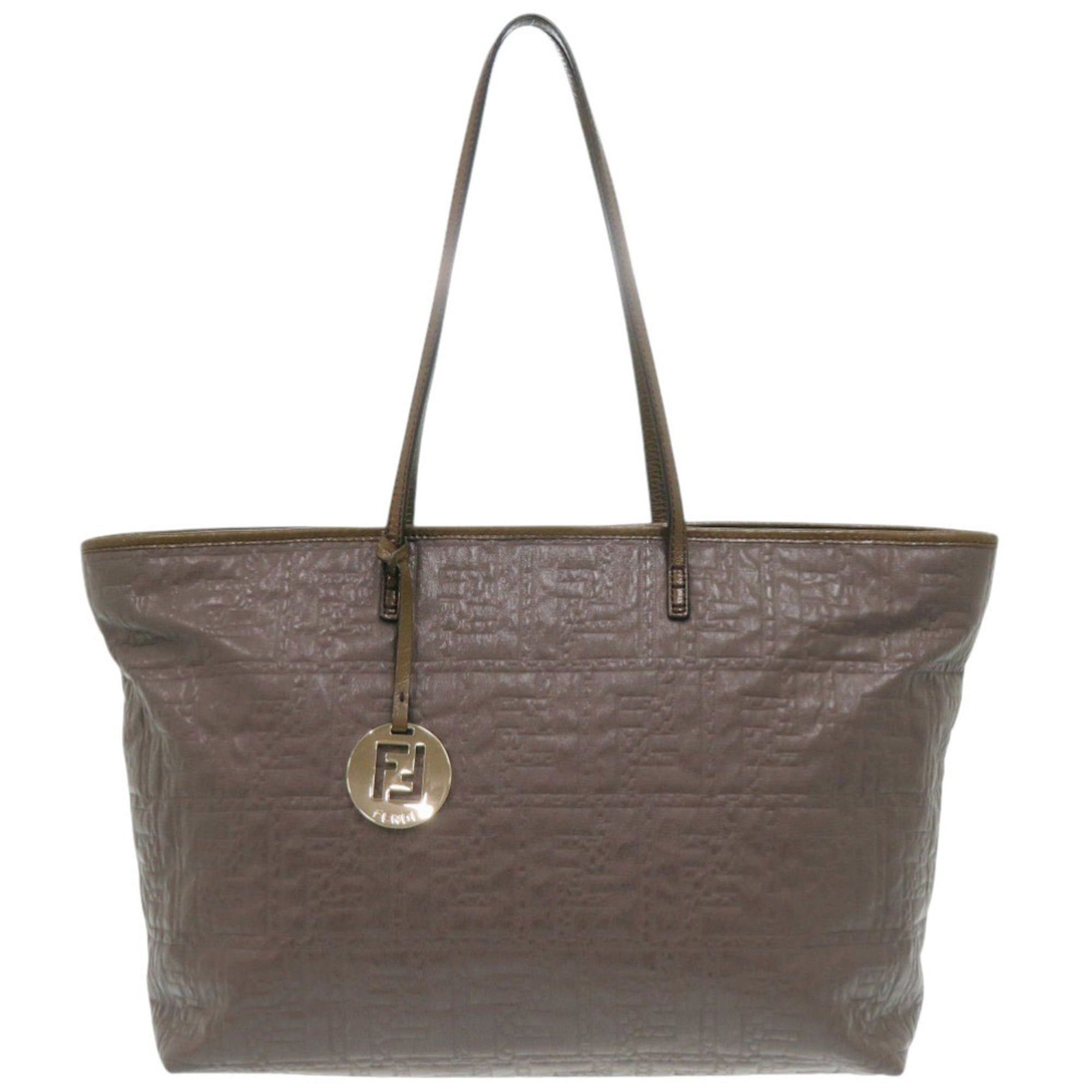 Fendi Fendi 8BH185 Coated Canvas Brown Tote Bag 1880FENDI Size ONE SIZE - 1 Thumbnail