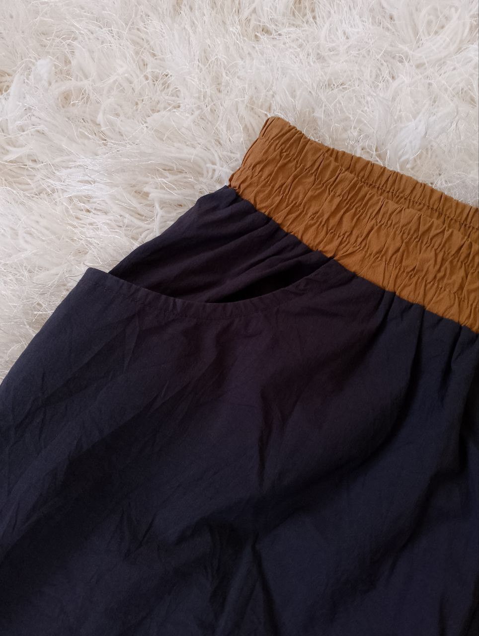 Japanese Brand ELLE Dark Blue Gold Outer Pocket Wide Pants Size 28" / US 6 / IT 42 - 5 Thumbnail