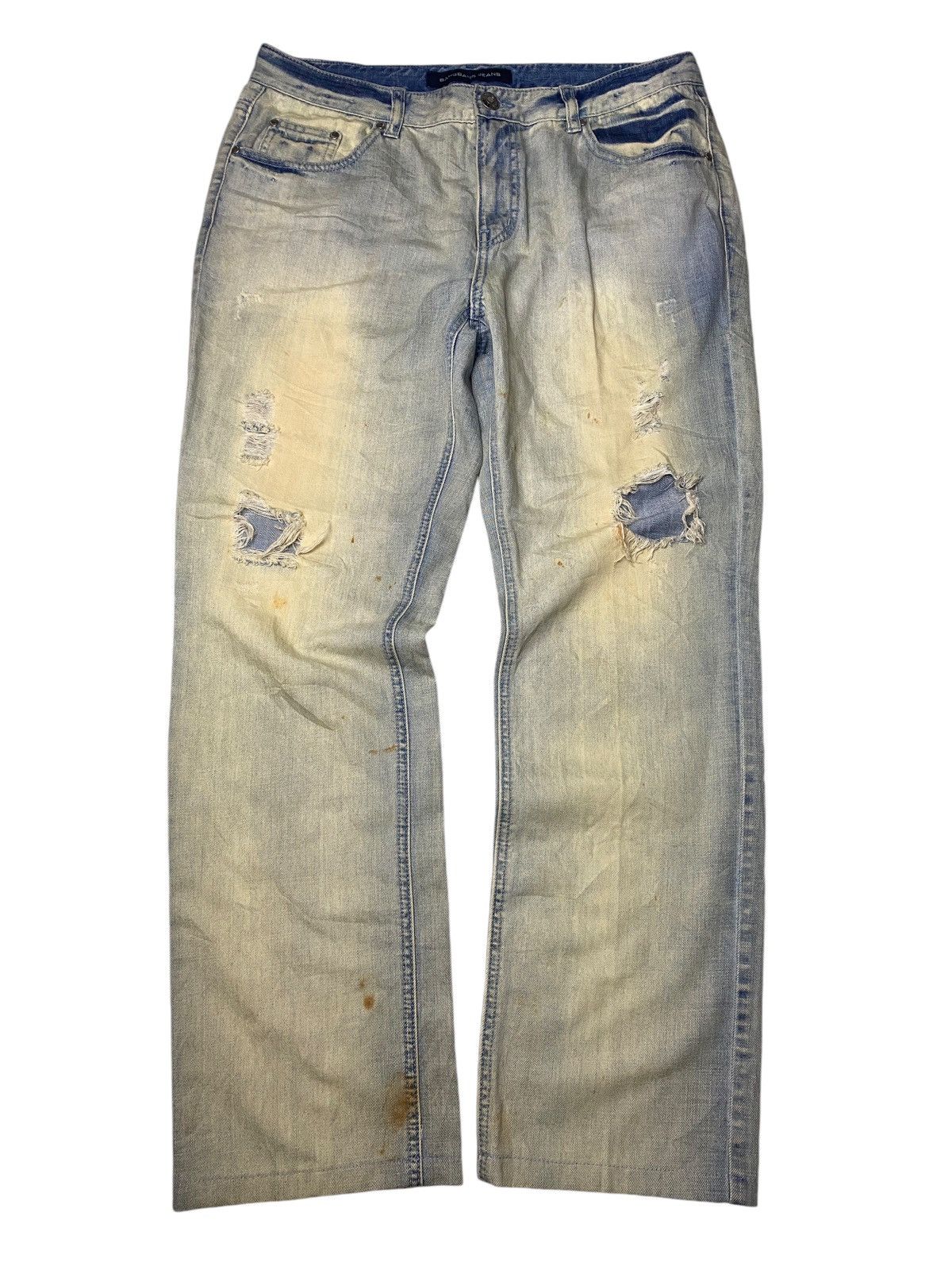 If Six Was Nine 2000's Bang Bang Mudwash Distressed Zip Jeans Size US 29 - 1 Thumbnail