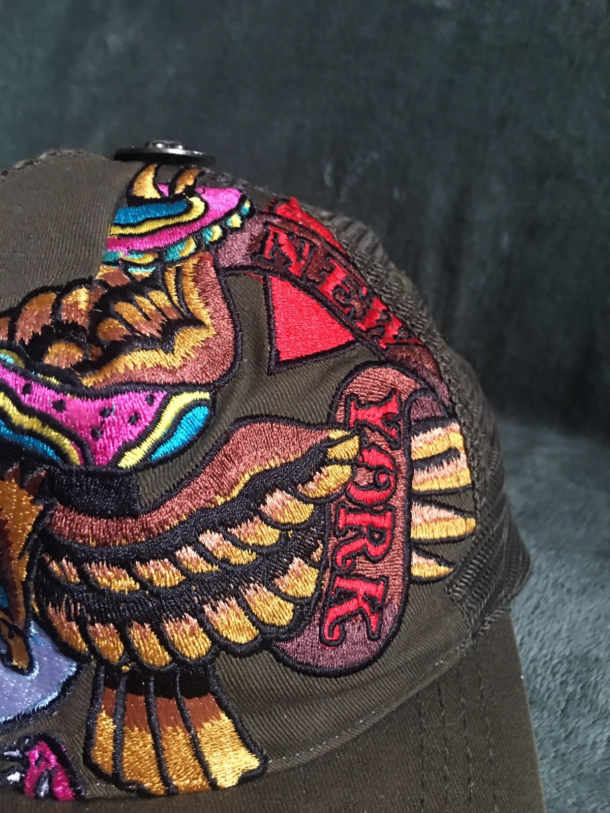 Christian Audigier × Ed Hardy × Vintage Ed Hardy by Christian Audiger Vintage Camo New York Cap Hat Size ONE SIZE - 4 Thumbnail